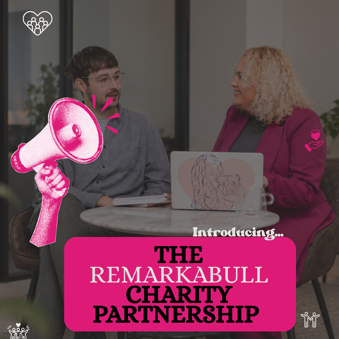 Remarkabull helping a client at a table