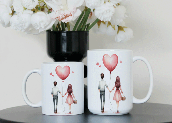 tasse en céramique couple st-valentin