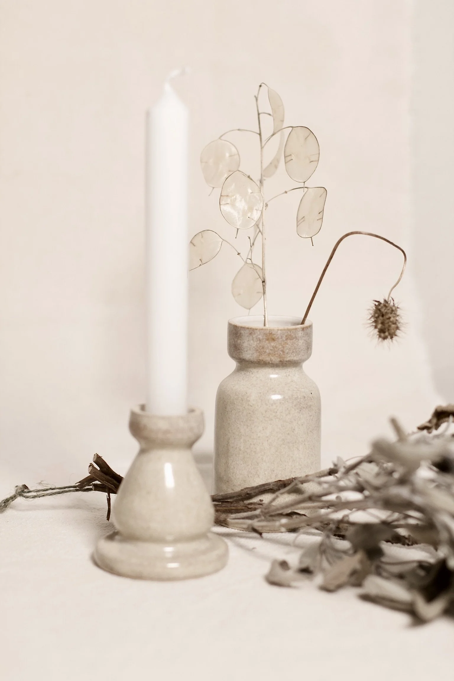 Duo Vase & Kerzenhalter Sand