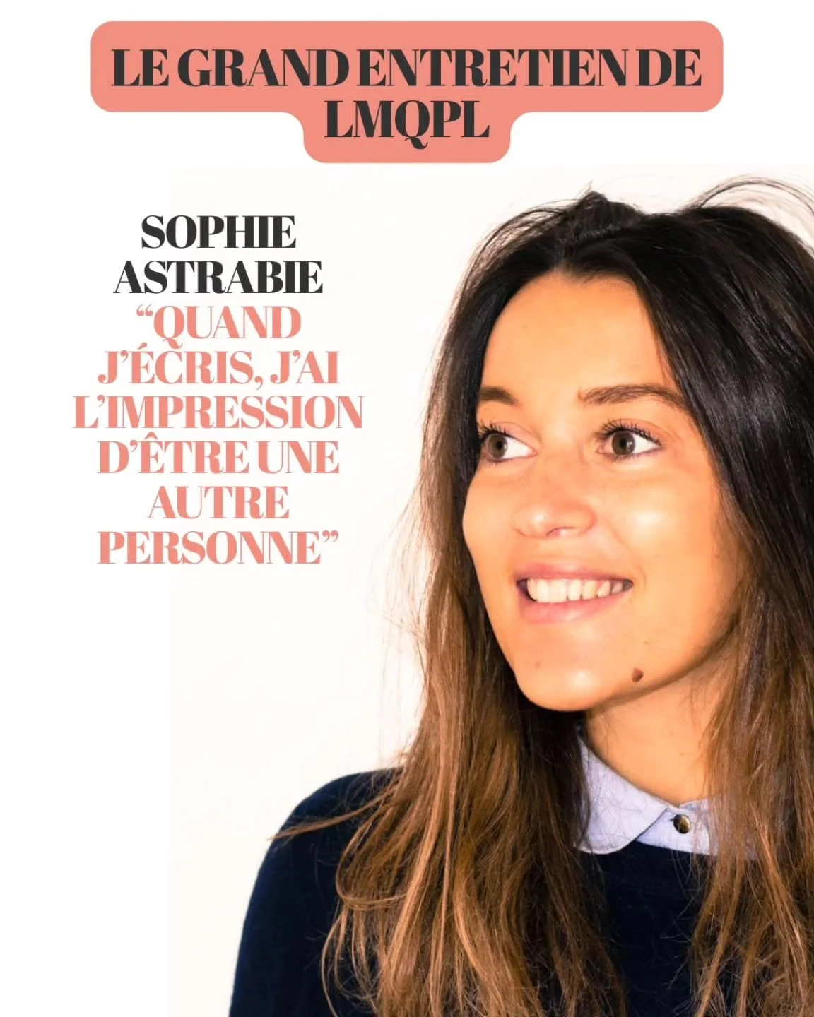 Vous aussi, vous aimez @sophieastrabie , les romans qu'elle &eacute;crit et les tranches de vie qu'elle nous offre sur Instagram? Bonne nouvelle, notre m&eacute;dia litt&eacute;raire @lemoinsquonpuisselire vous propose un grand entretien avec cette a