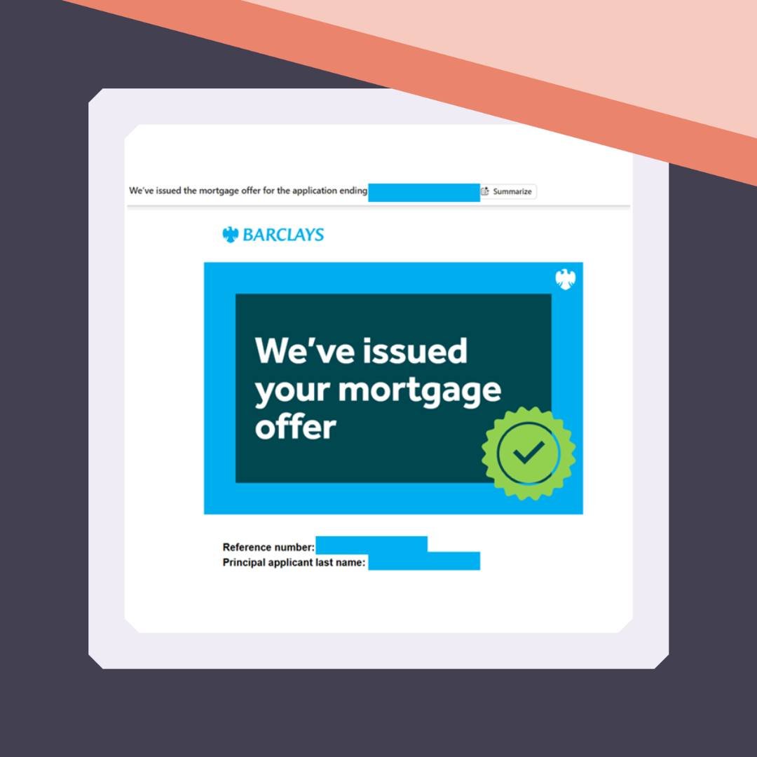 Application to offer in less than 2 hours for my first time buyers🥳 

Having had notification that Barclays rates were increasing tomorrow and wanting to ensure the clients get the best rate it was important to get this submitted today! ⏰

Mortgage 