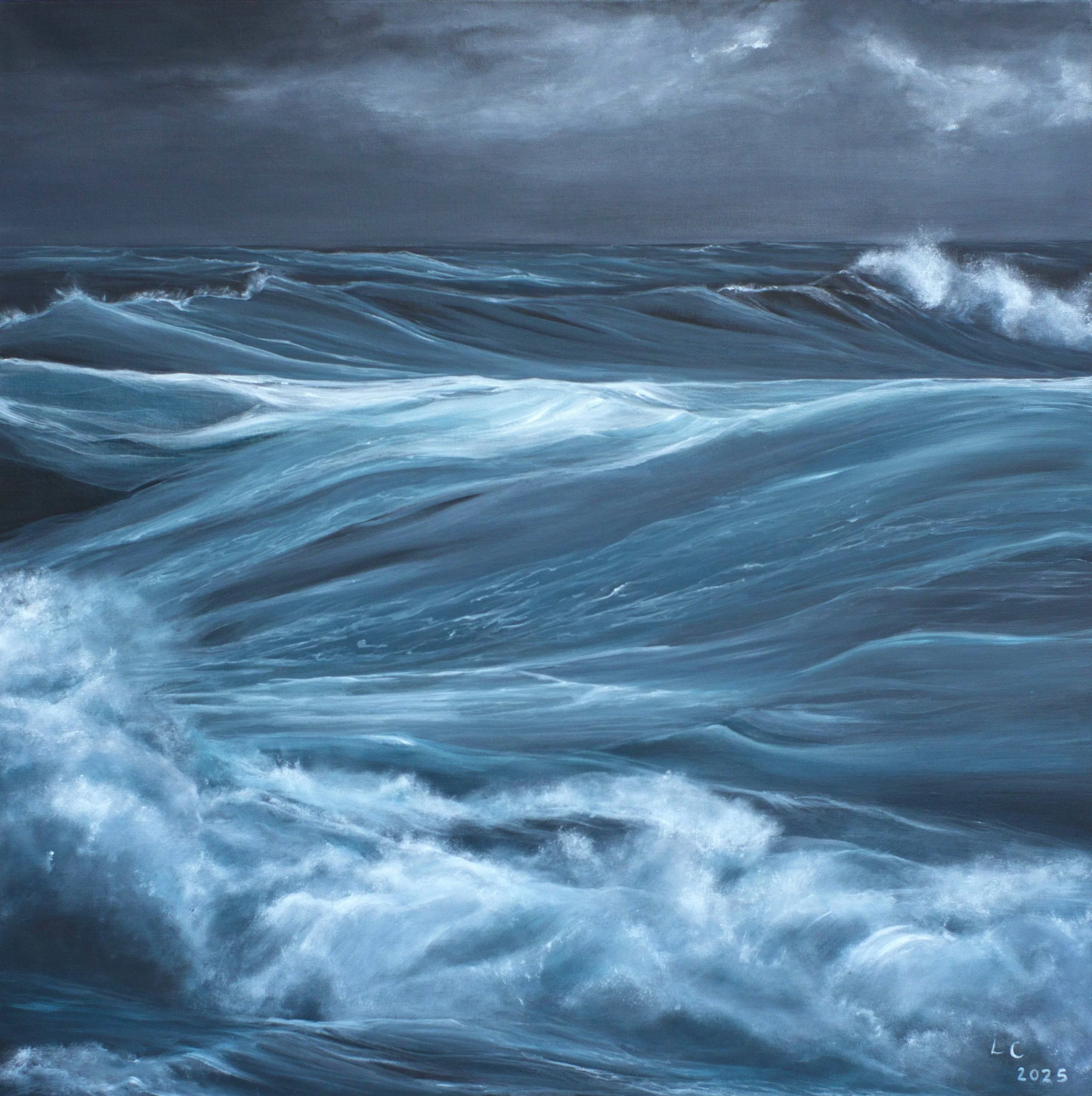 Jeux d'eau, 100x100 cm, acrylique sur toile