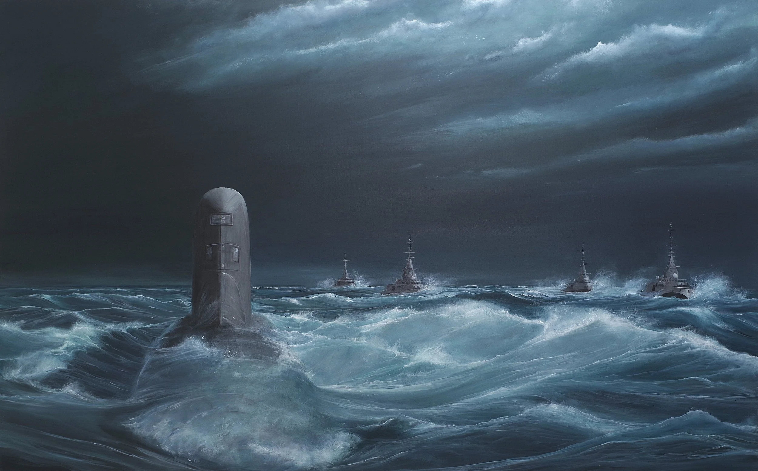 Escadre de nuit, 81x130 cm, acrylique sur toile