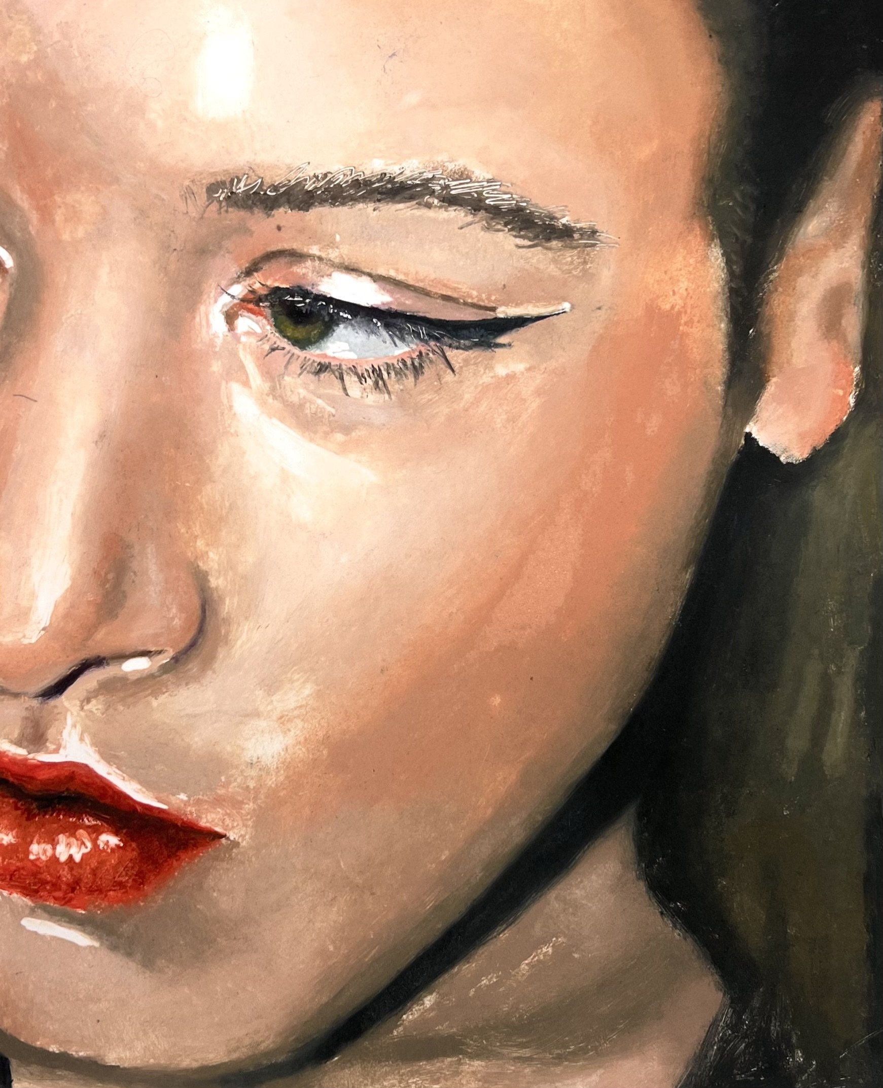 'Holly - Side-Eye', monoprint on paper, image size H 42 x 34cm