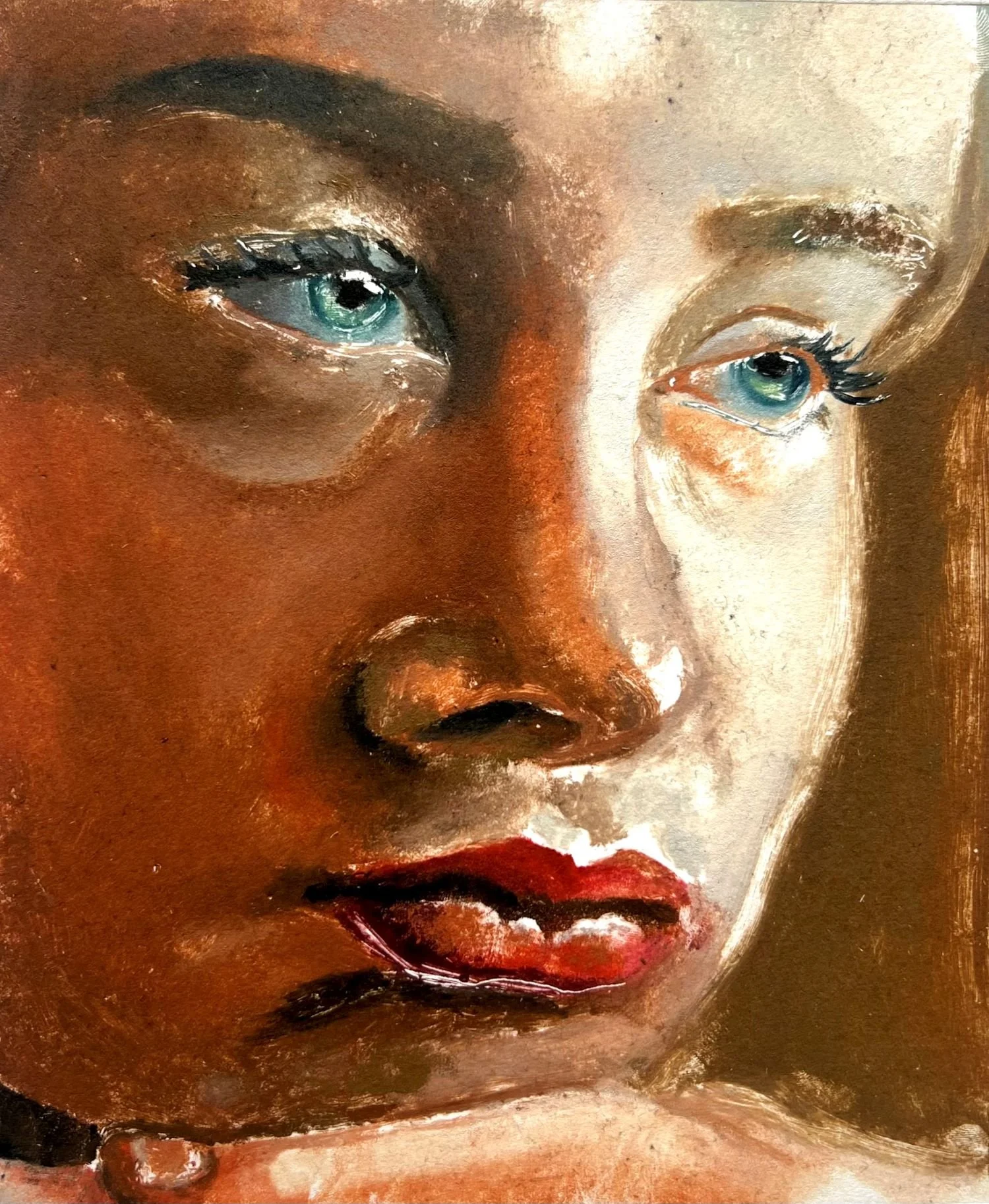 'Maddie Resting On Her Hand', monoprint on paper, image size H 21 x 17cm