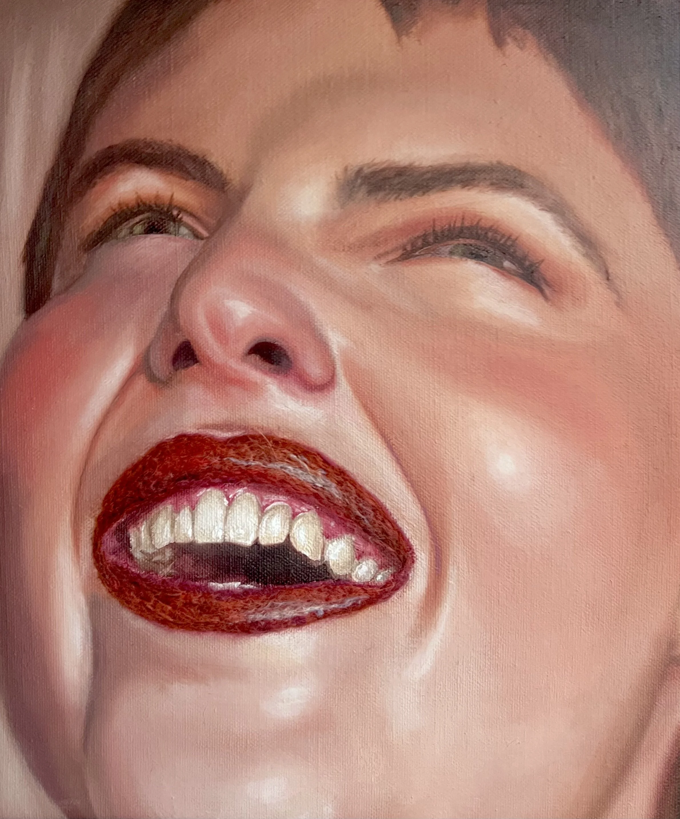 'Incandescence', oil & felted merino wool on canvas, Image Size H 30 x 25cm