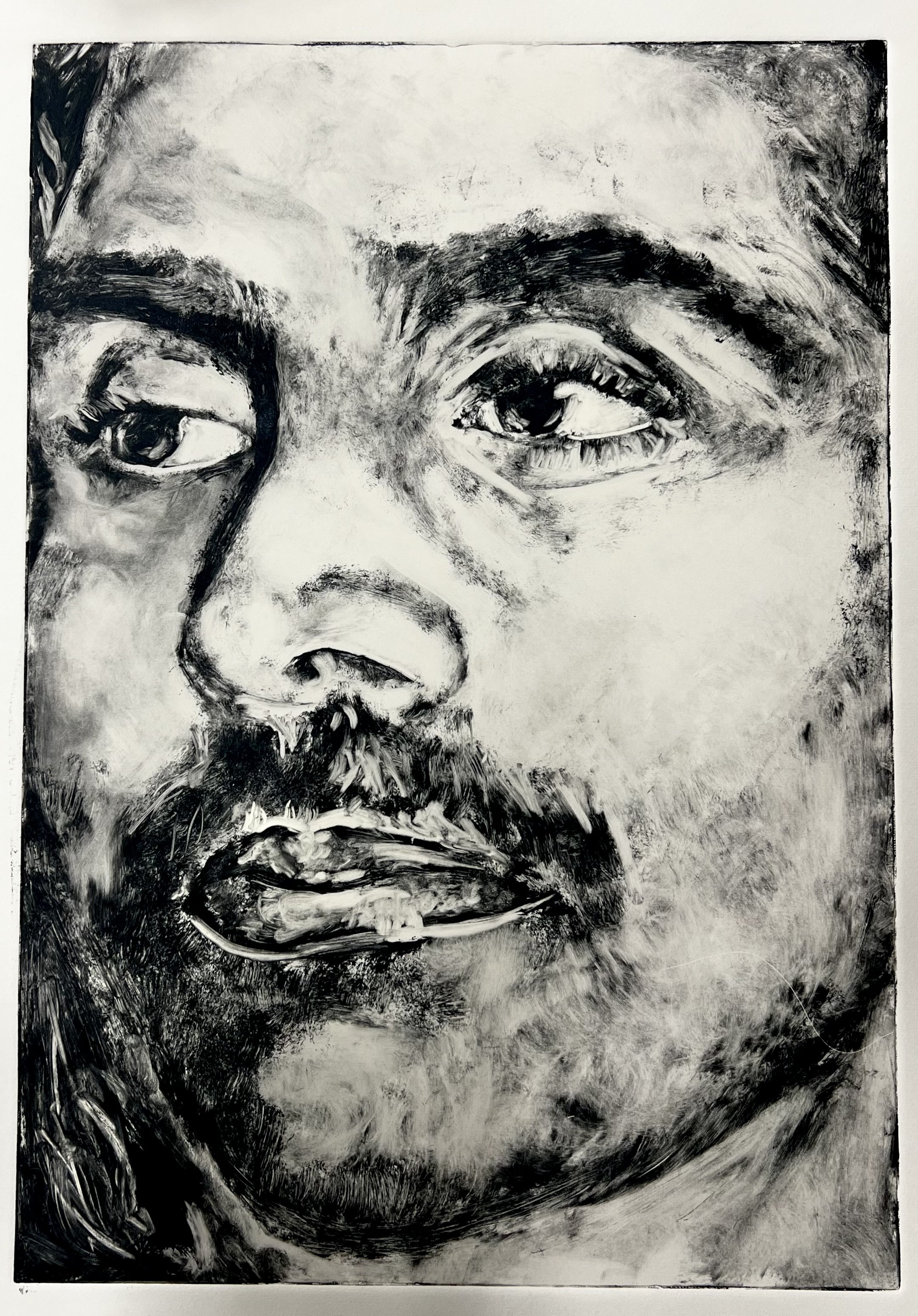 'Presence, monoprint, Image Size H 60 x 42cm