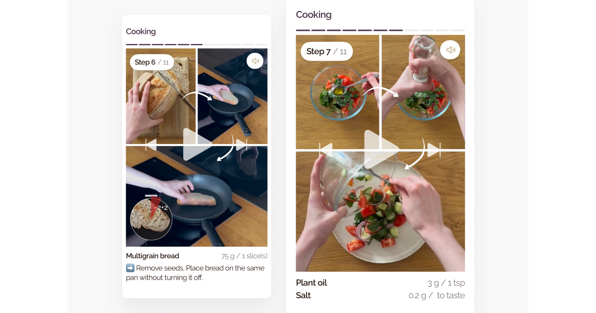 The recipe video was never designed for cooking. So we did