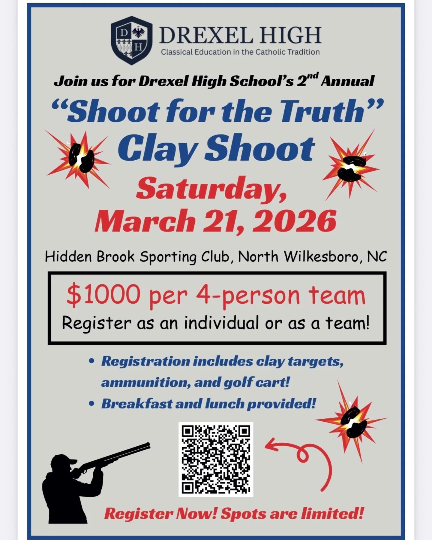 Drexel High Clay Shoot is almost here! Registration &amp; sponsorship links are now live!