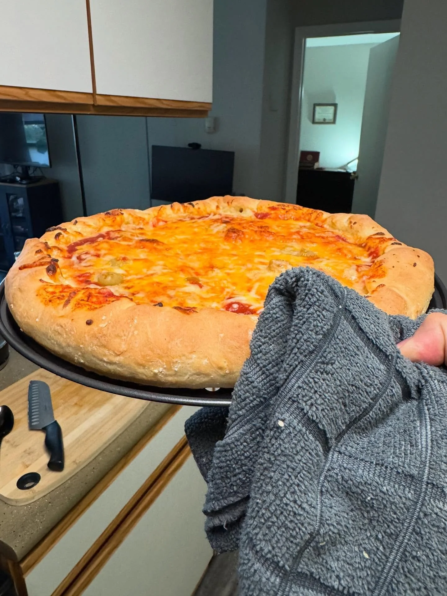 First homemade pizza that turned out looking like a pizza. I made the dough and the sauce from scratch. I’ve been “learning” how to bake. It’s been a while since I’ve posted; I’ve just been incredibly busy with lif