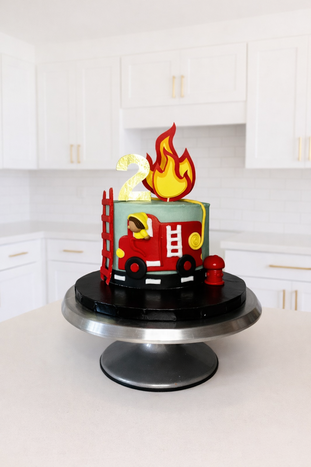 Firetruck Custom Cake
