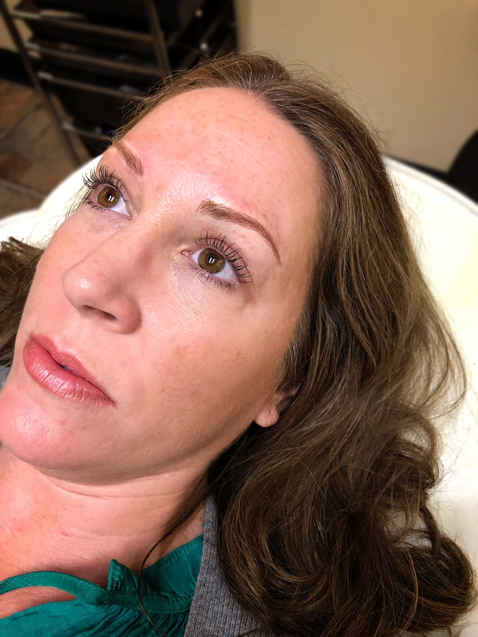 microblading *immediately after