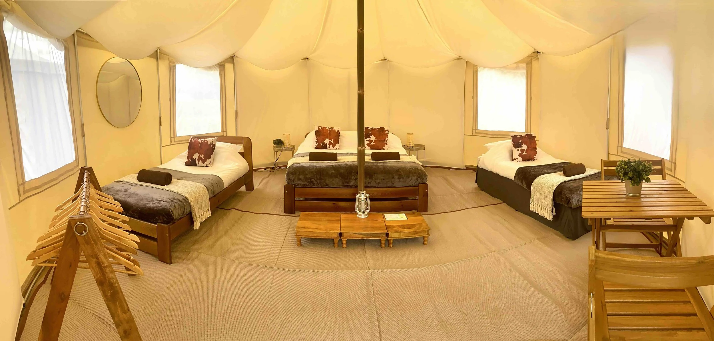 Yurtopia luxury yurt-inspired tent internal view and layout