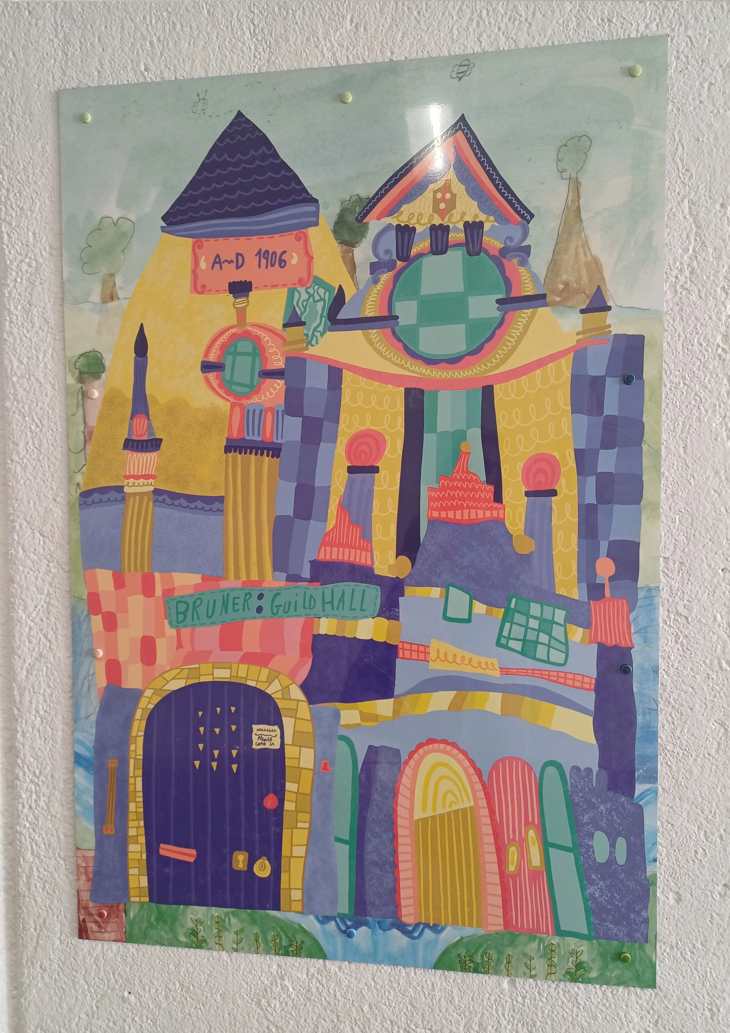 Large scale Alu printed panels that were installed in the interior subway area in Winsford that features co-created artwork from "From the Earth to the Stars" regeneration project. 