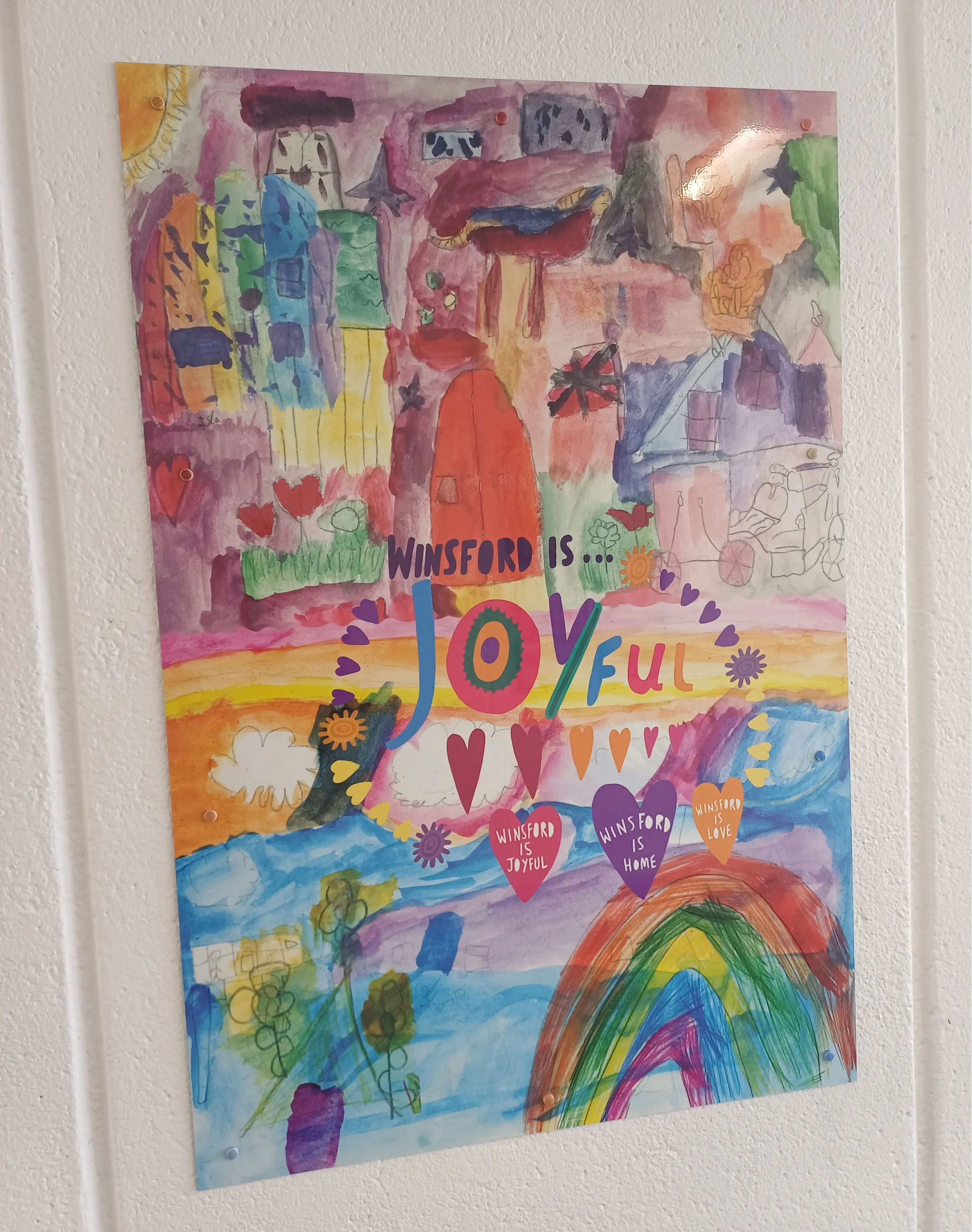 Large scale Alu printed panels that were installed in the interior subway area in Winsford that features co-created artwork from "From the Earth to the Stars" regeneration project. 