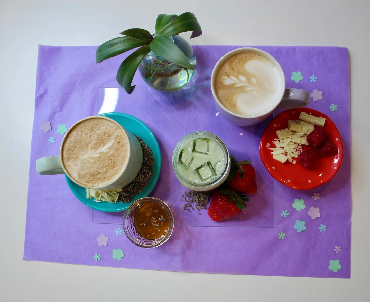 If your spring vibe is fruity, floral, or sweet, start here.

⭐️ Spring Berry Matcha with strawberry and CCC crafted lavender syrup

⭐️ White Chocolate Raspberry Latte with white mocha and CCC crafted raspberry syrup

⭐️ Blossom Bliss Latte with whit