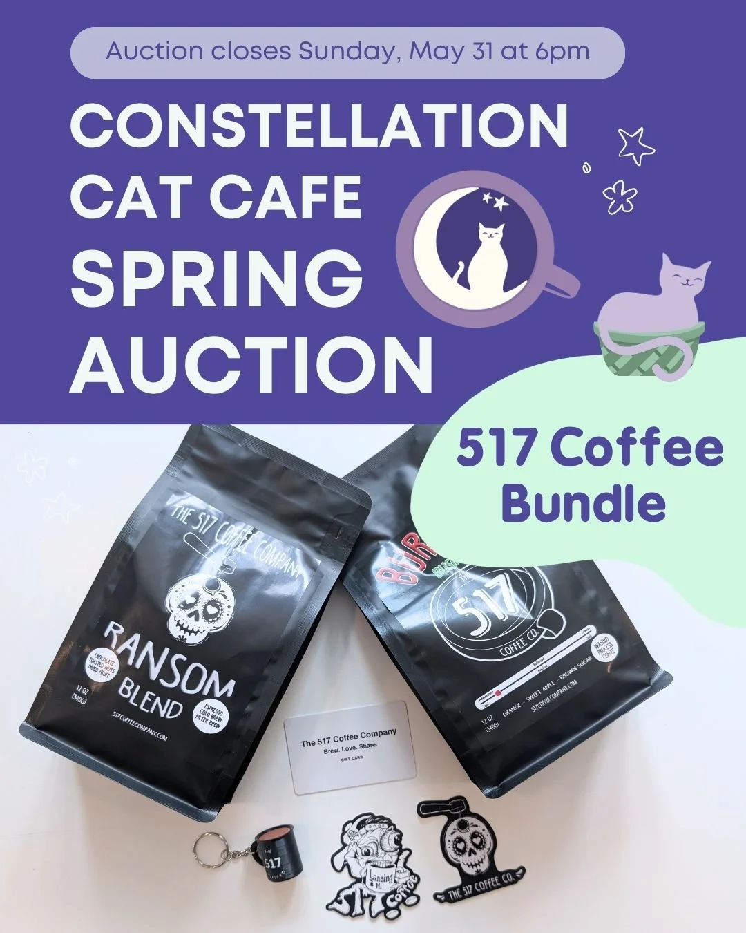 Only a few hours left to bid in our Spring Auction! (🔗 in bio)

Check out these local finds from @the517coffeeco,  @accidentalartistrybytamara, 
@flowerstwiggies, @booalaarts, @schulerbooks, @hendersoncastleofficial!