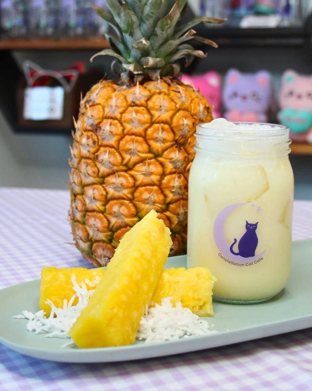 Add a little sunshine to your day with Constellation Cat Cafe&rsquo;s Summer Dirty Soda Specials! ✨

⭐️ Pina Colada: Pineapple Juice, 7-up, Cream, &amp; CCC-Crafted Coconut Syrup 

⭐️ Pink Lady: 7-up, Cream, Strawberry, &amp; CCC-Crafted Coconut Syru