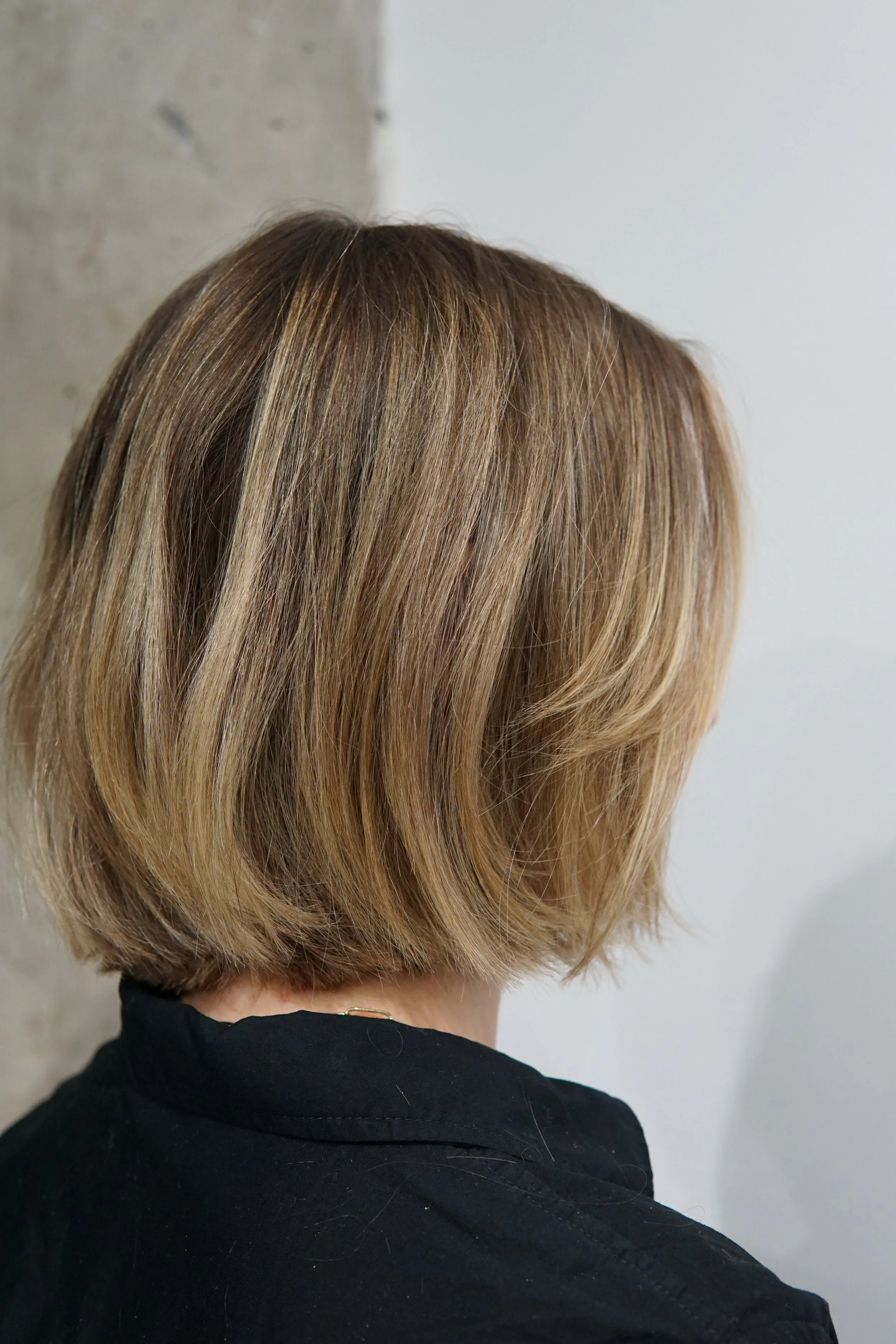 Modern bob haircut with fresh shape and healthy ends at Gem House Salon in Greenpoint Brooklyn