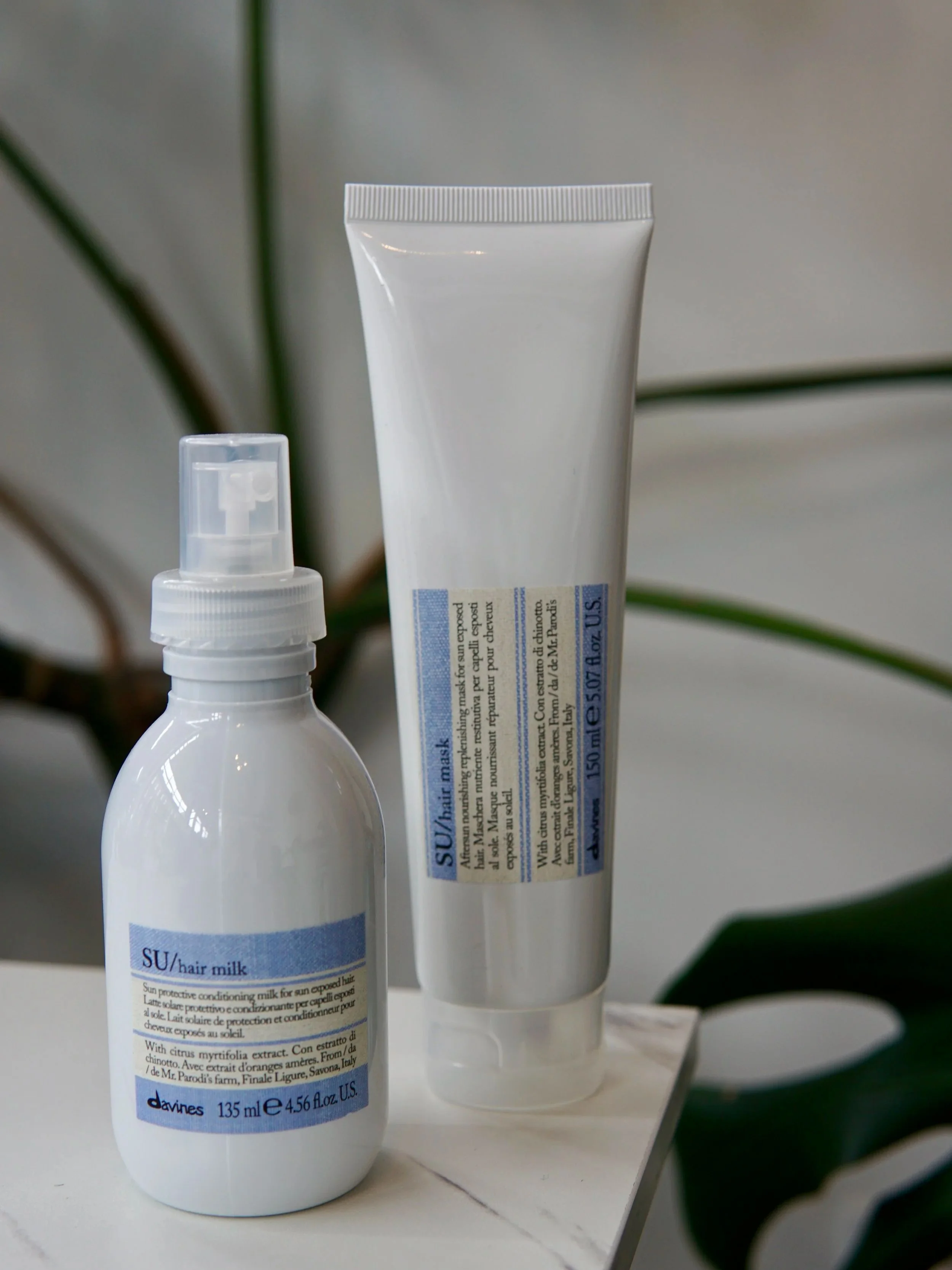 Davines SU summer hair care products for UV protection and blonde hair maintenance at Gem House Salon Brooklyn