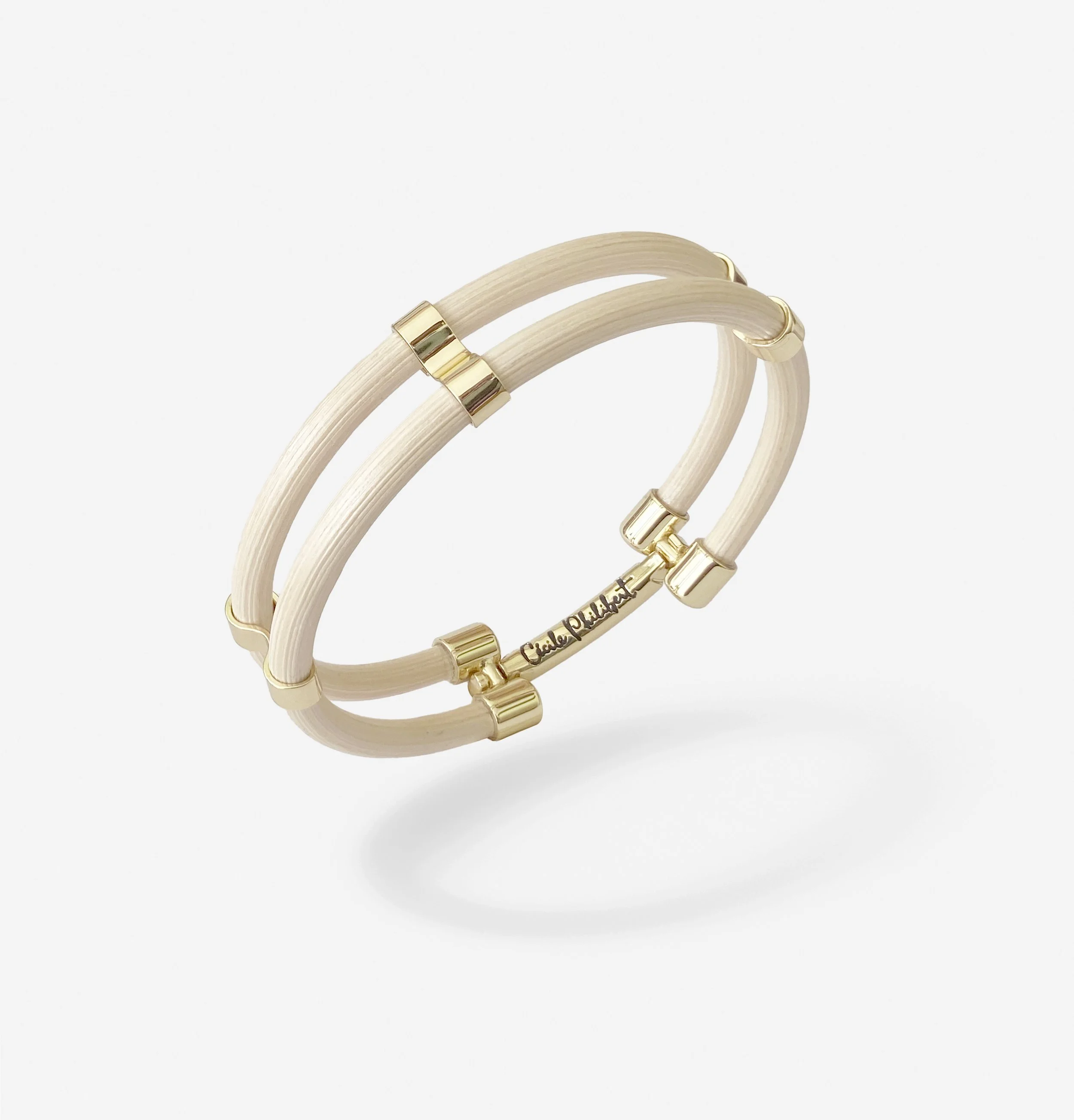CECILE PHILIBERT - BRACELET NA-NA -DORE - CREME - 1.jpg
