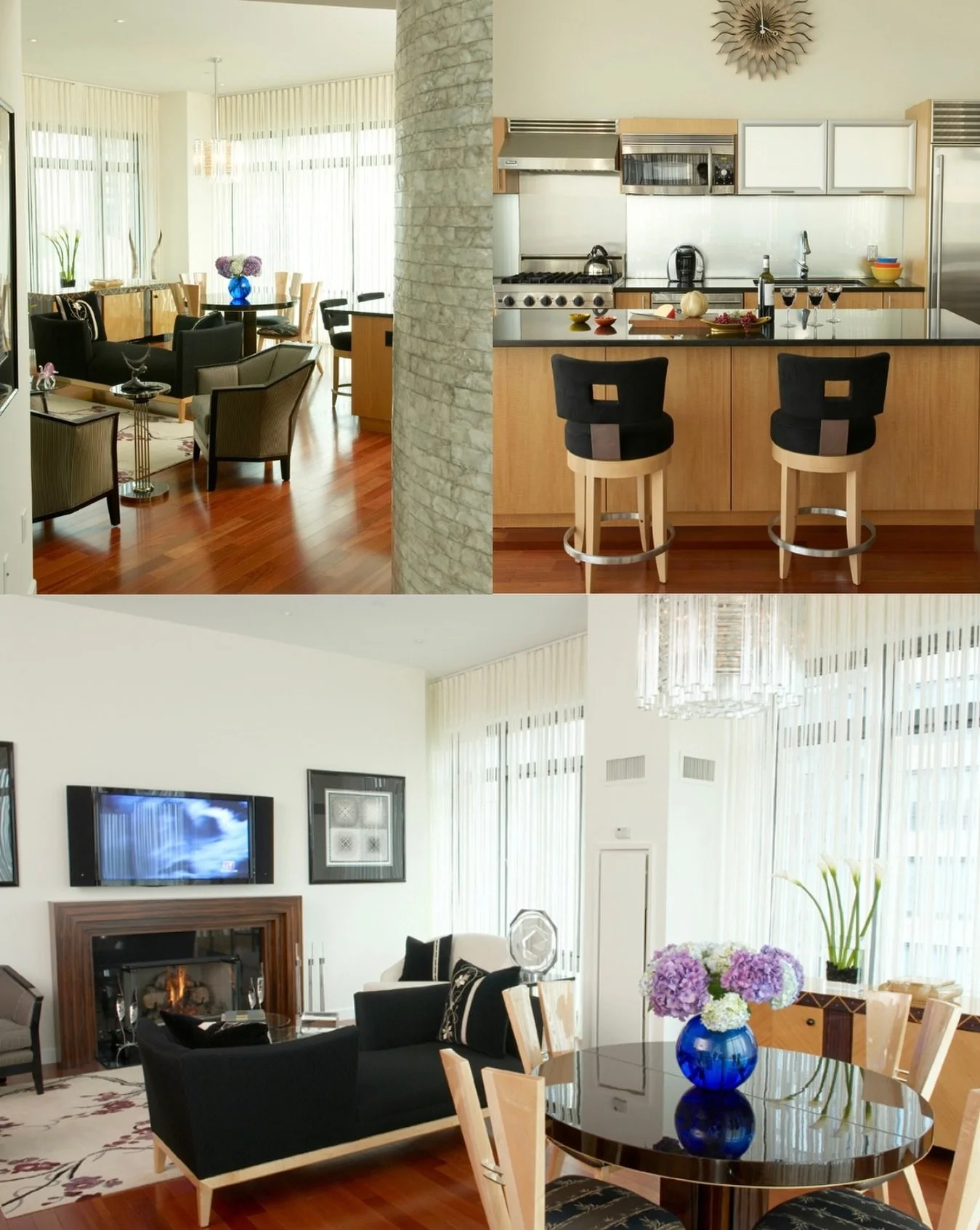 When designing an open concept loft it is important to create rhythm and repetition.

In this project, every element was selected to create balance between function, comfort, and visual cohesion.

From the custom seating at the island to the thoughtf