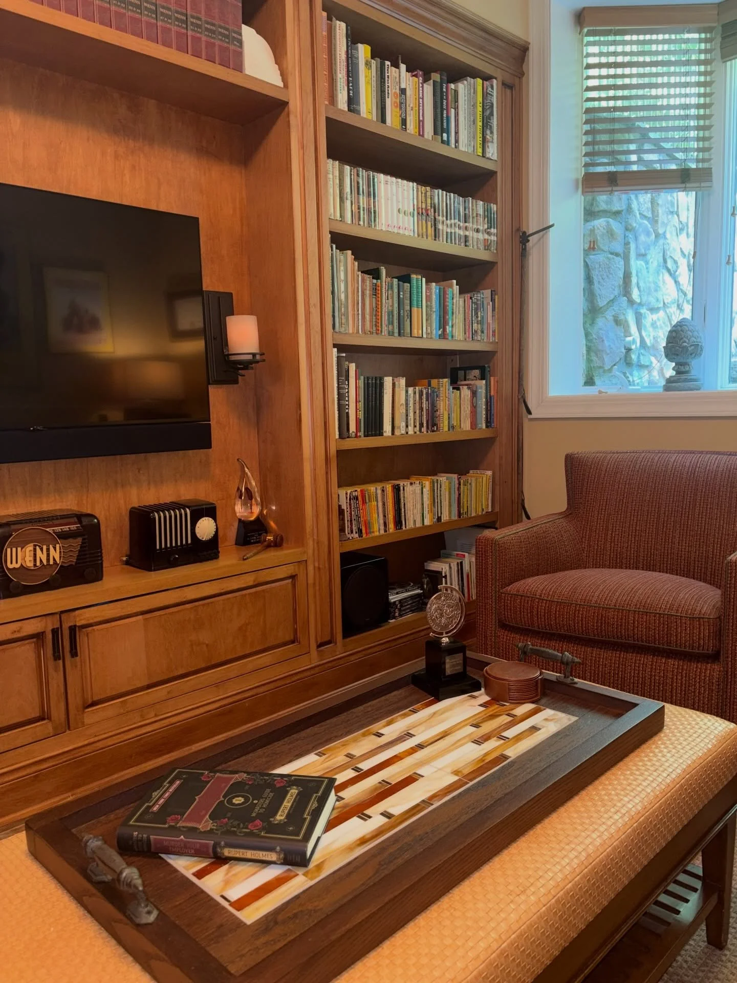 One of my favorite details in a project is when we create a solution that has been designed specifically for the client, rather than ordering stock furnishings.

When our clients wanted a tray large enough to cover nearly the entire surface of their 