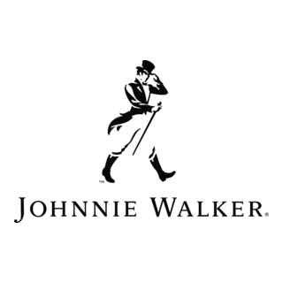 Logo de Johnnie Walker con la figura de un hombre caminando con sombrero y bastón