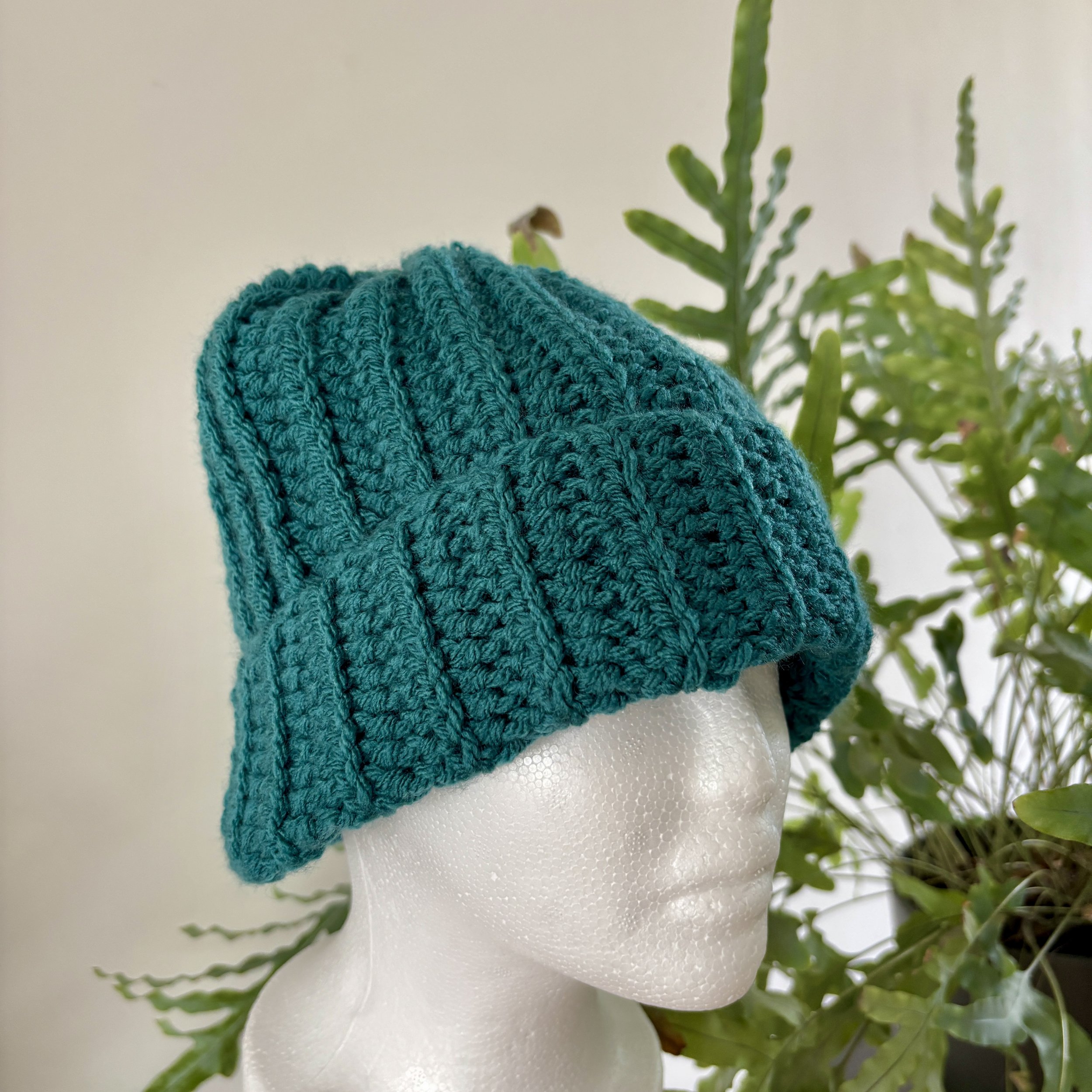 Teal Ribbed Beanie
