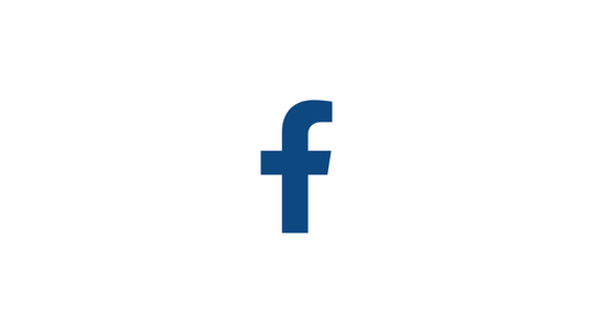 Facebook logo with a blue lowercase 'f' on a white background.