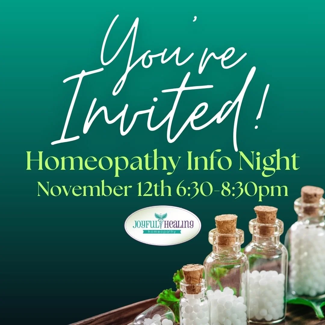 HOMEOPATHY INFO NIGHT
Wednesday November 12th 7-9pm

As the air turns crisp and we spend more time indoors, our bodies call for deeper care and support. 💜

Join me for an evening devoted to understanding how homeopathy can naturally strengthen your 