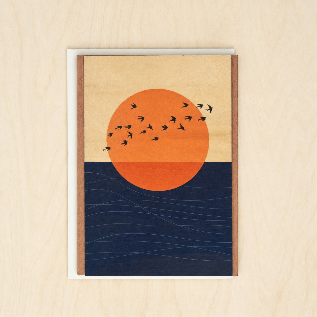 San Diego Sunset Wooden Postcard