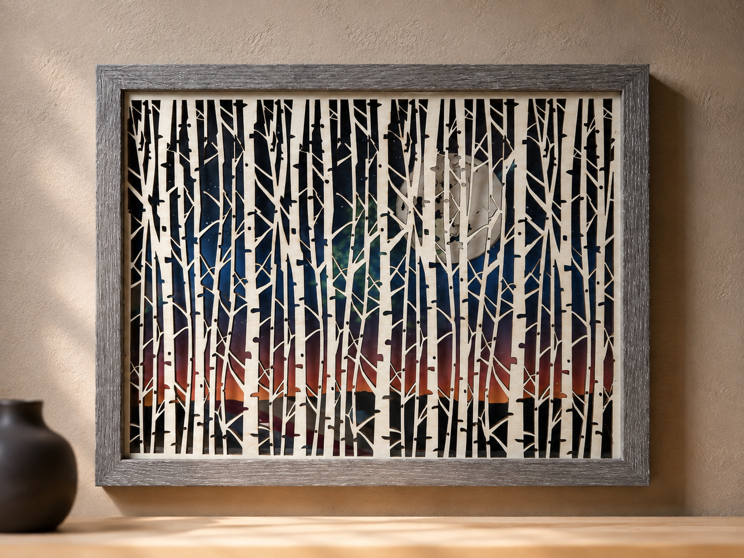 Birch Tree Shadow Box