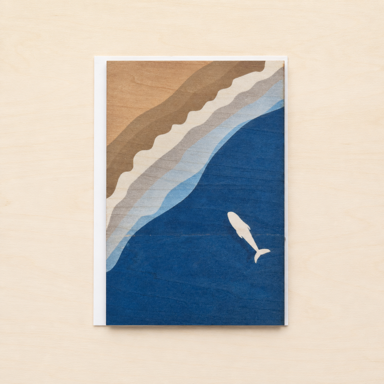 Beach Shark Wooden Postcard