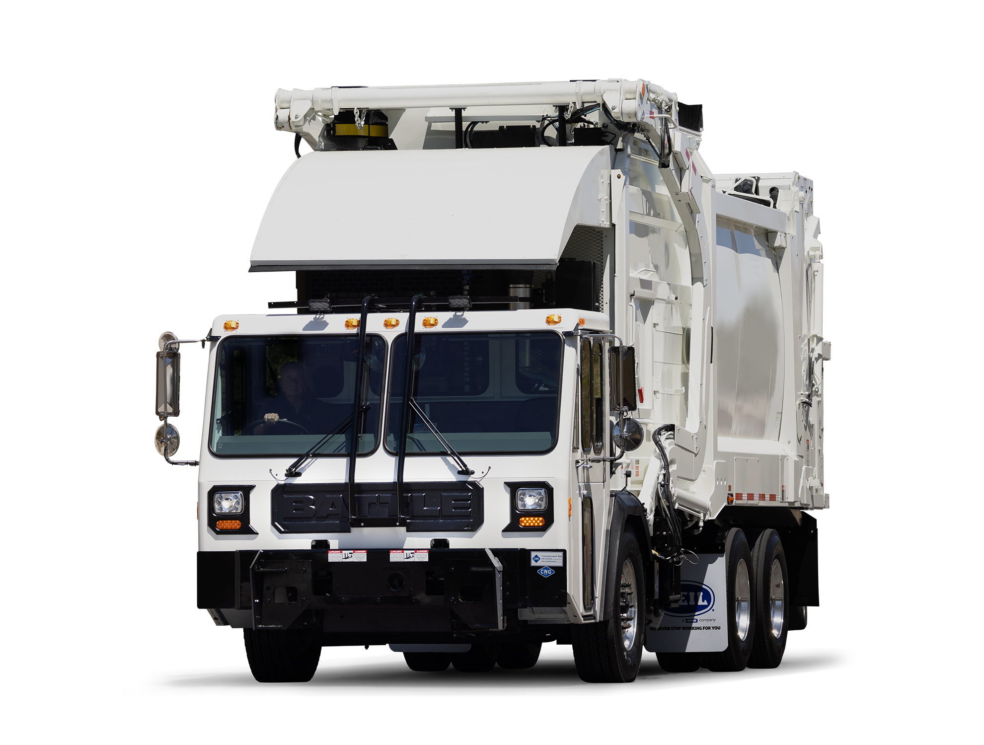 Battle Motors LET 2 chassis with a front loading Heil body