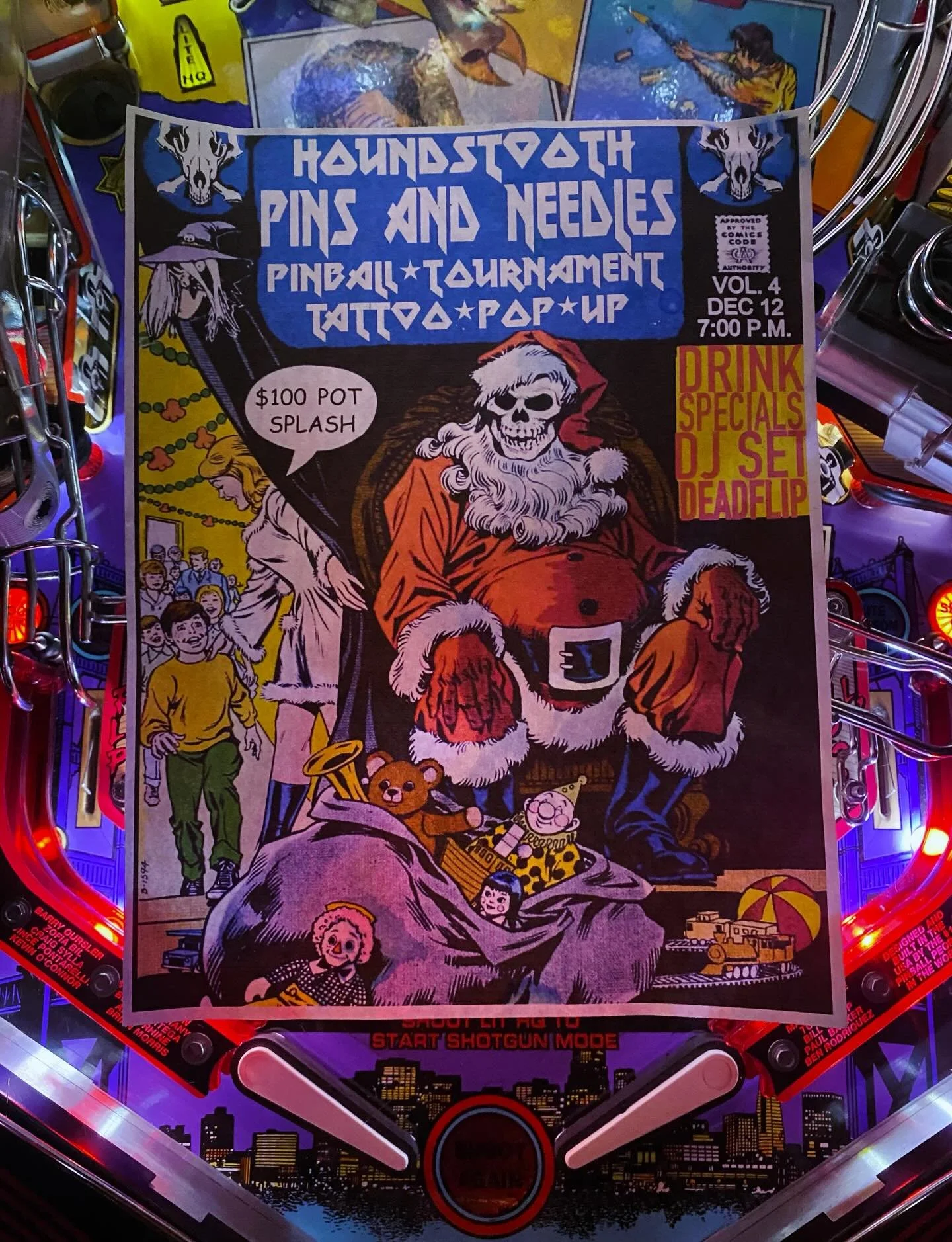 HEY CR&Uuml;E! 
TOMORROW WE WILL BE AT @houndstoothgreenwood THE LOVELY @monstermishtattoos WILL BE SLAYING SOME PINBALL FLASH FOR THIS EVENT REPRESENTING @beautycrue 😍