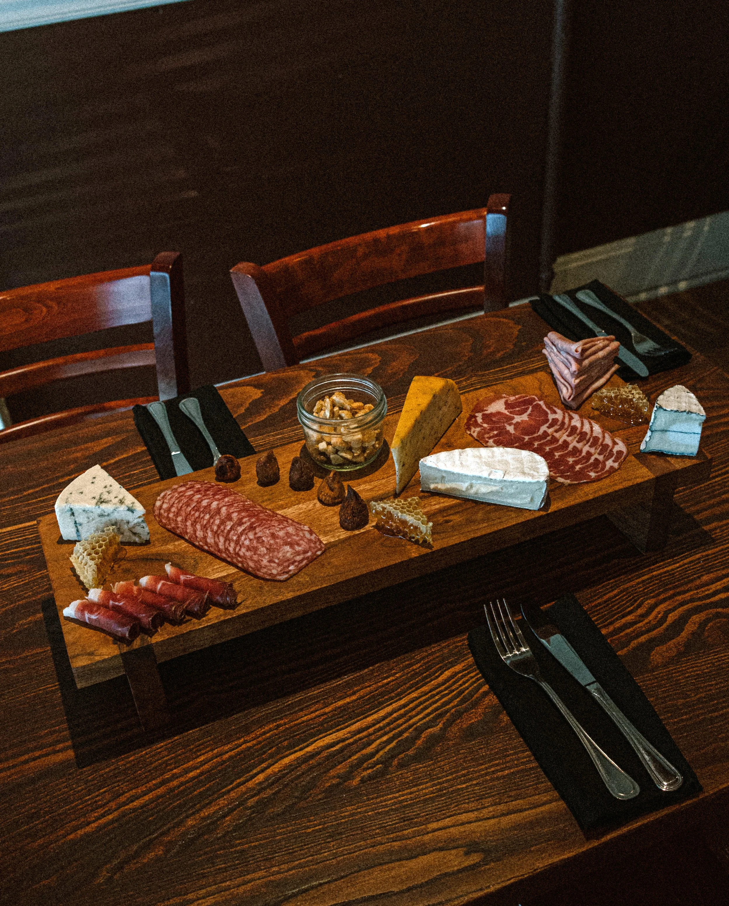 Salumi Board with 3 meat, 3 cheese variety & seasonal pairings