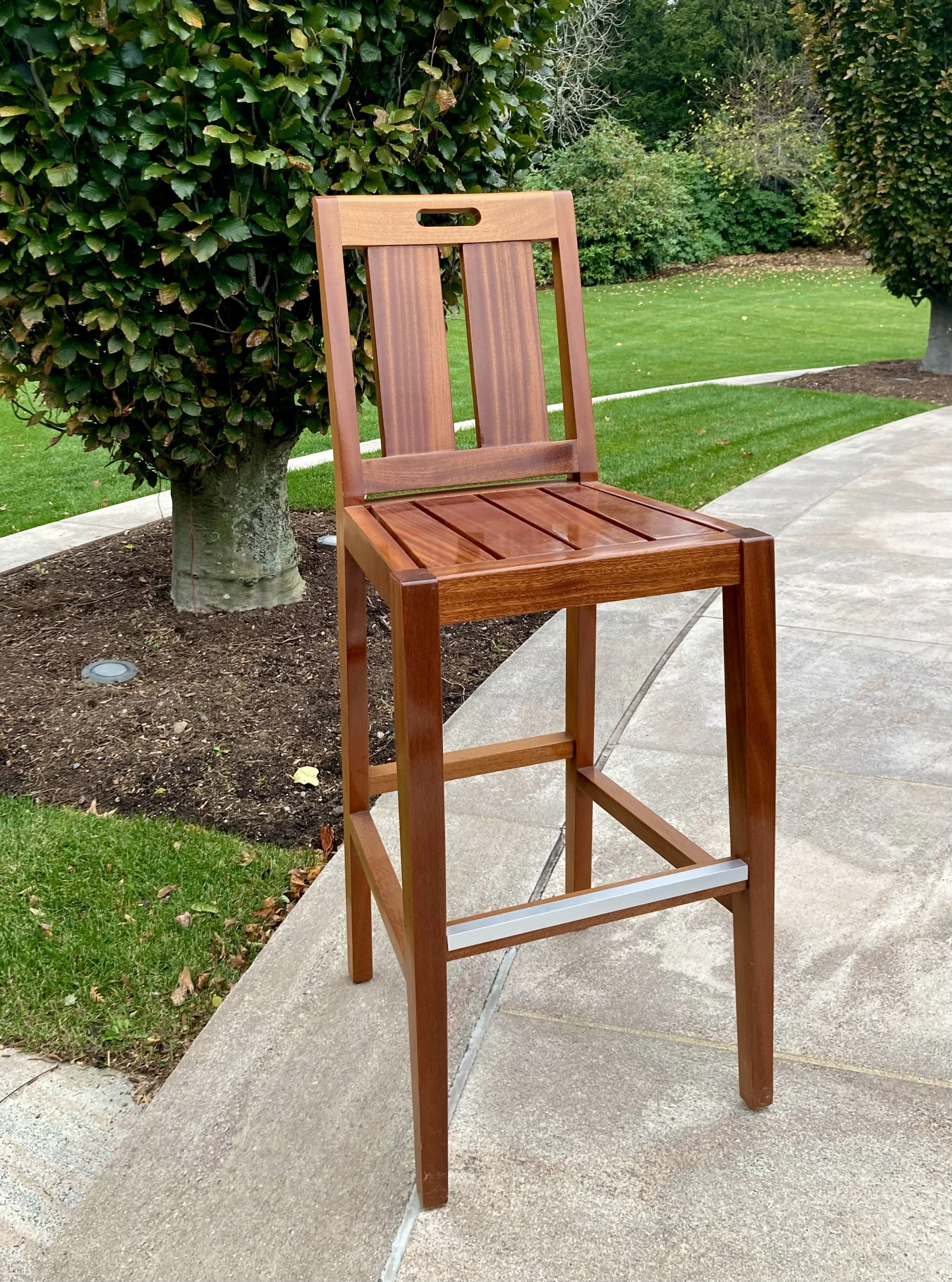 Nautical Bar Chair in Varnished Mahogany