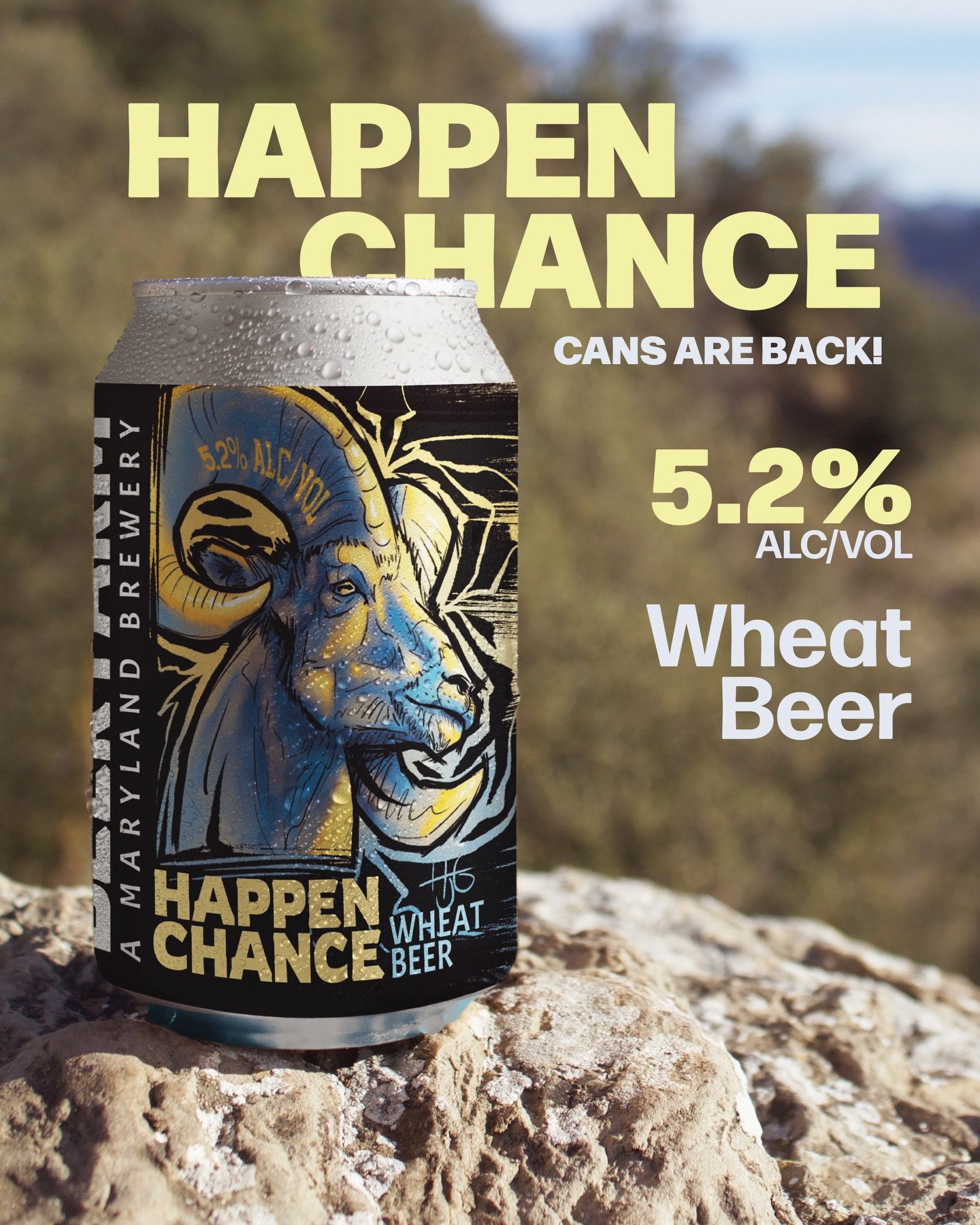 Happenchance cans are back ✨ This 5.2% wheat beer is light, citrusy, and brewed with sweet orange zest, grains of paradise, and coriander 🍊 Easy drinking for warm days, backyard hangs, and any occasion 🍻 #BeerFarm #Happenchance #WheatBeer #DrinkLoc