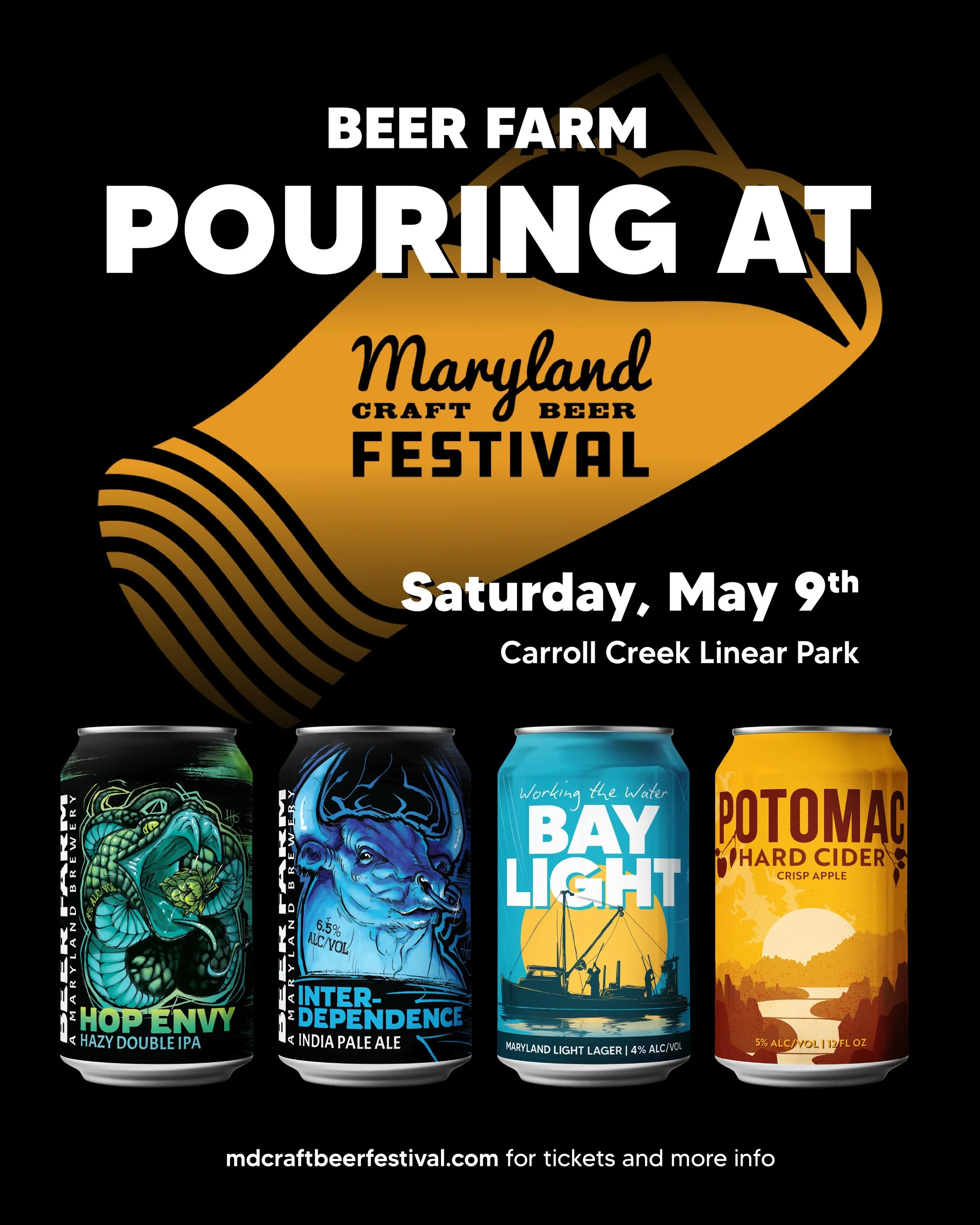 Have you gotten your ticket for the Maryland Craft Beer Festival? 👀 We&rsquo;re ONE WEEK OUT and Beer Farm will be pouring alongside dozens of Maryland breweries 😊 Come find us and sip on fan favorites like Hop Envy, Interdependence, Bay Light, and