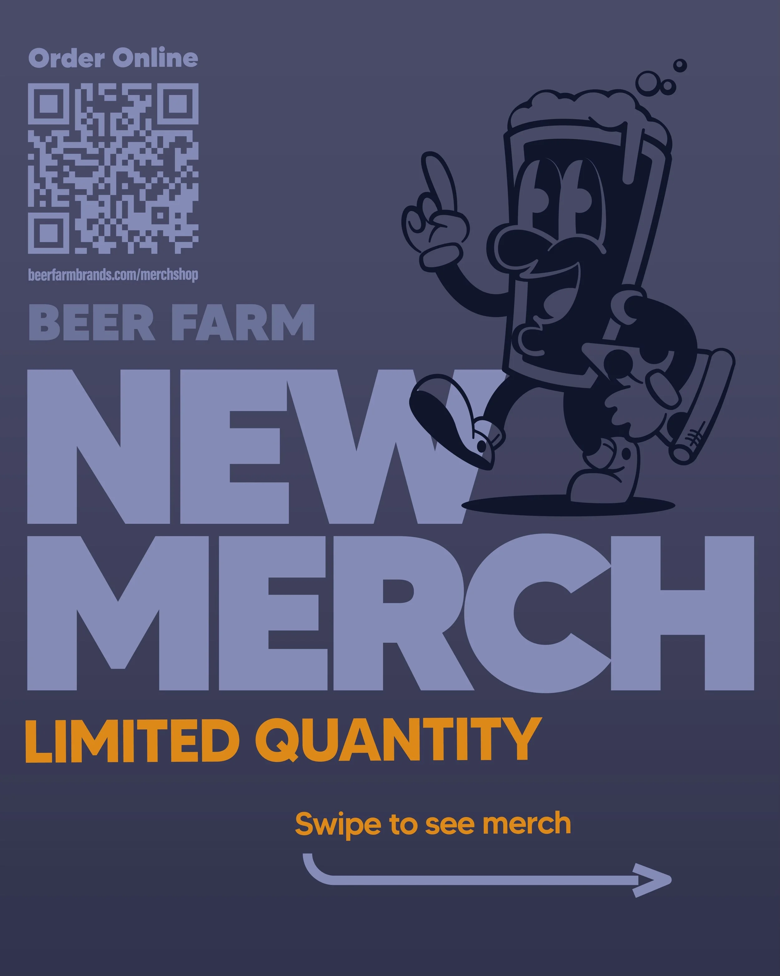 Have you seen our new merch? 👀 Grab a new tee or sweatshirt at the farm while supplies last, or shop online anytime at beerfarmbrands.com/merchshop 🍻 #BeerFarm #DrinkLocal #Merch #BrookevilleBeerFarm