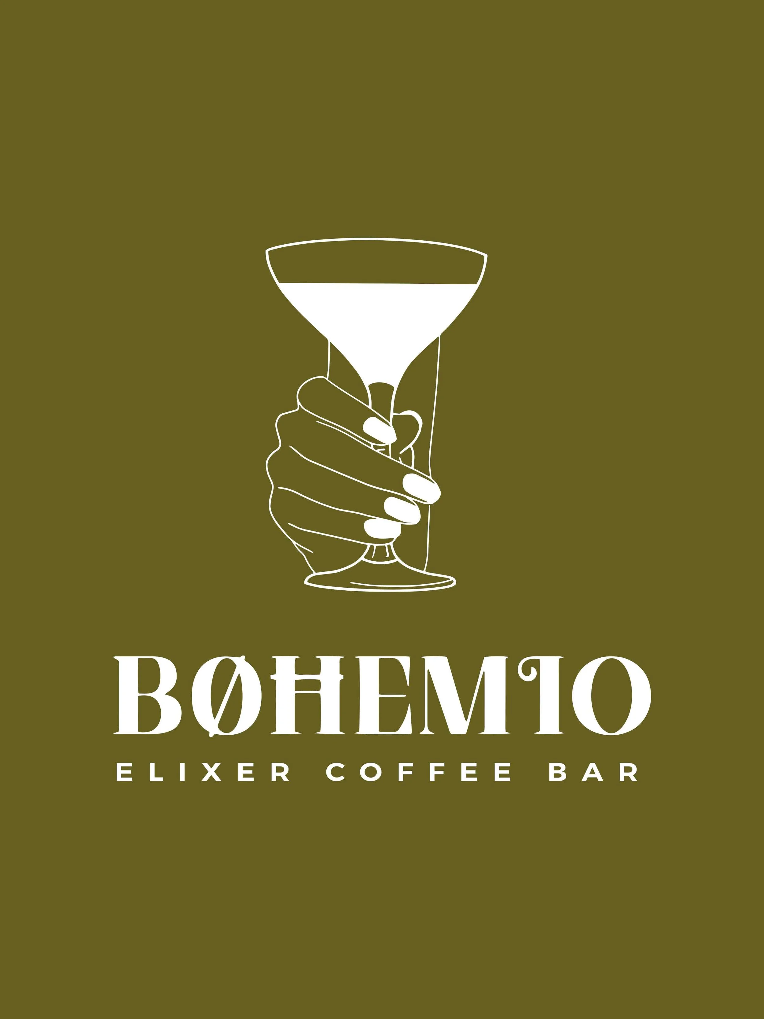 Custom logo for a coffee shop displayed with brand colors in the background, showcasing a sleek and professional design that reflects the café’s identity. Branding created by Neourish Brand Marketing Studio.