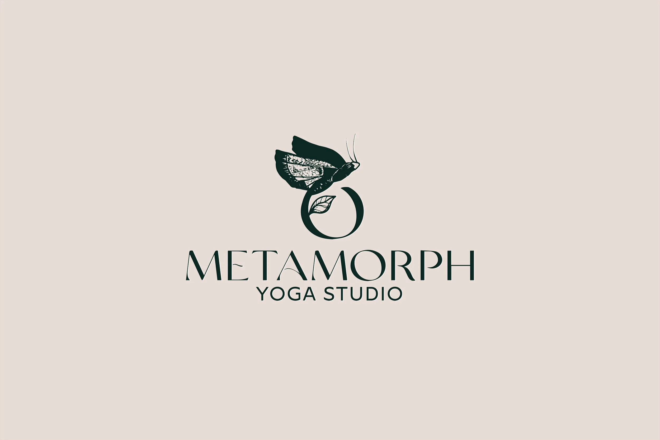 Custom primary logo with brand colors for a yoga studio, featuring elegant typography and calming design elements that reflect the studio’s focus on mindfulness and wellness. Branding created by Neourish Brand Marketing Studio.
