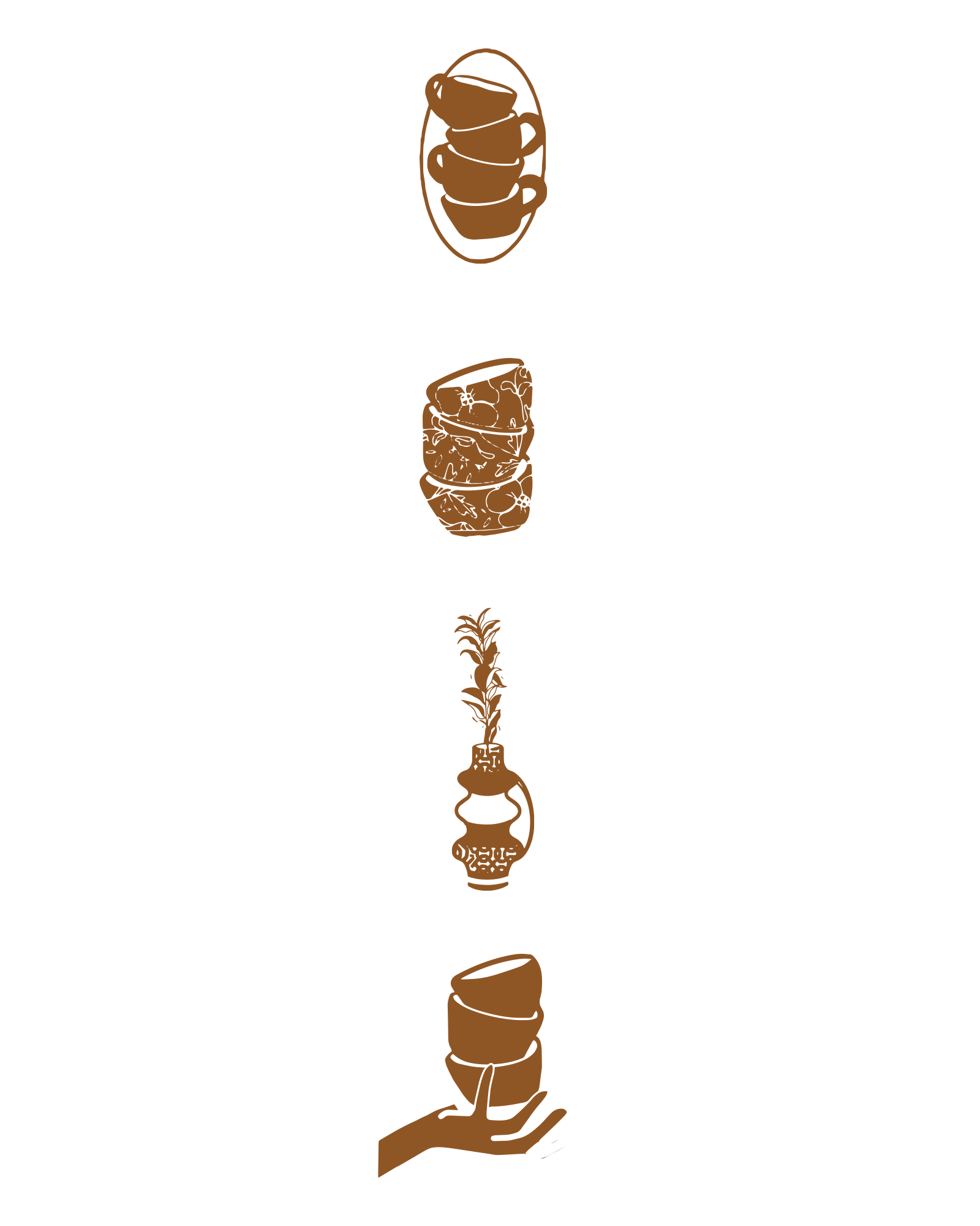 Four custom brand illustrations, each featuring unique designs and styles, created to enhance the visual identity of a brand.