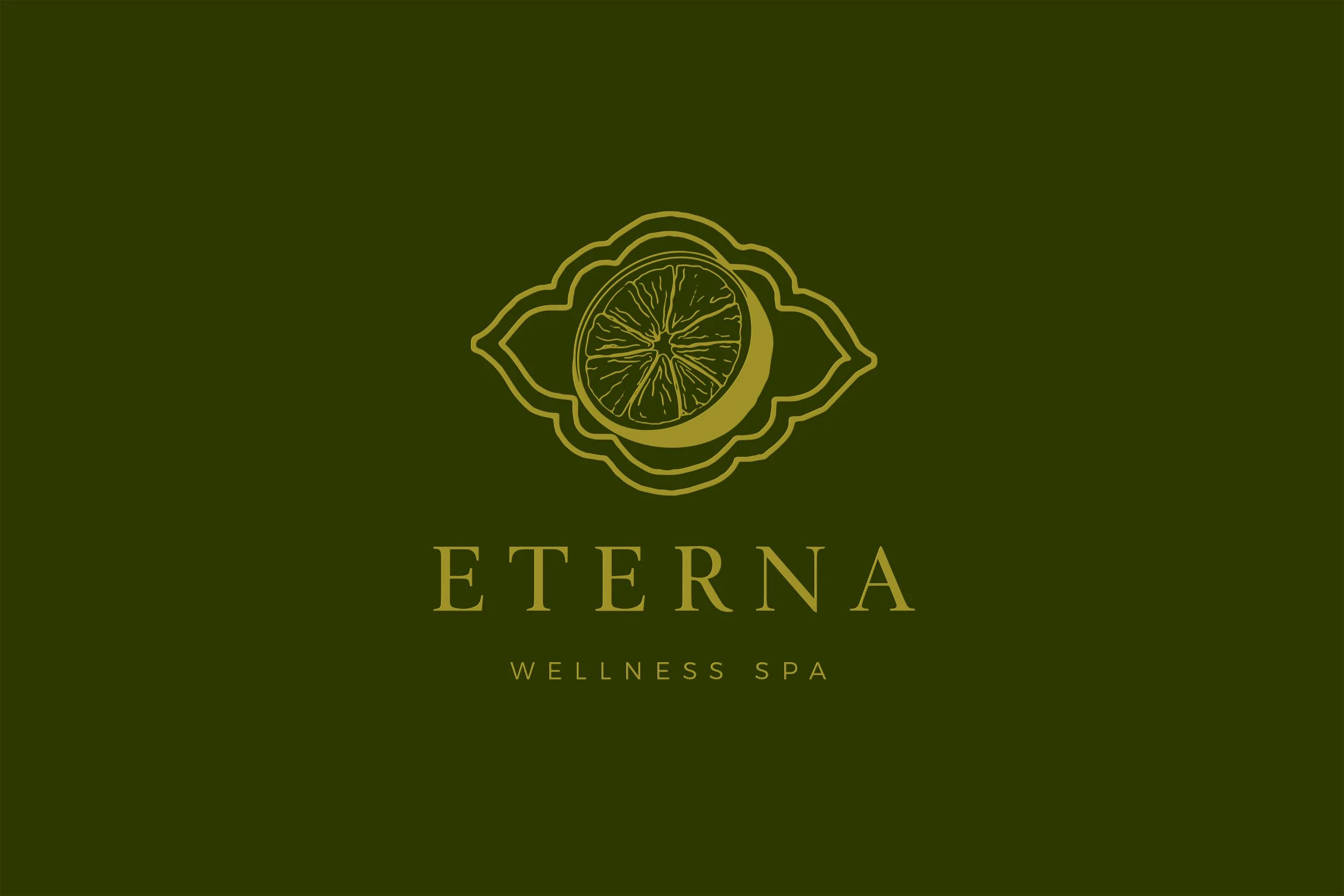 Custom logo variation with color palette of soft muted greens, for a wellness spa, featuring calming and elegant design elements. Branding created by Neourish Brand Marketing Studio.