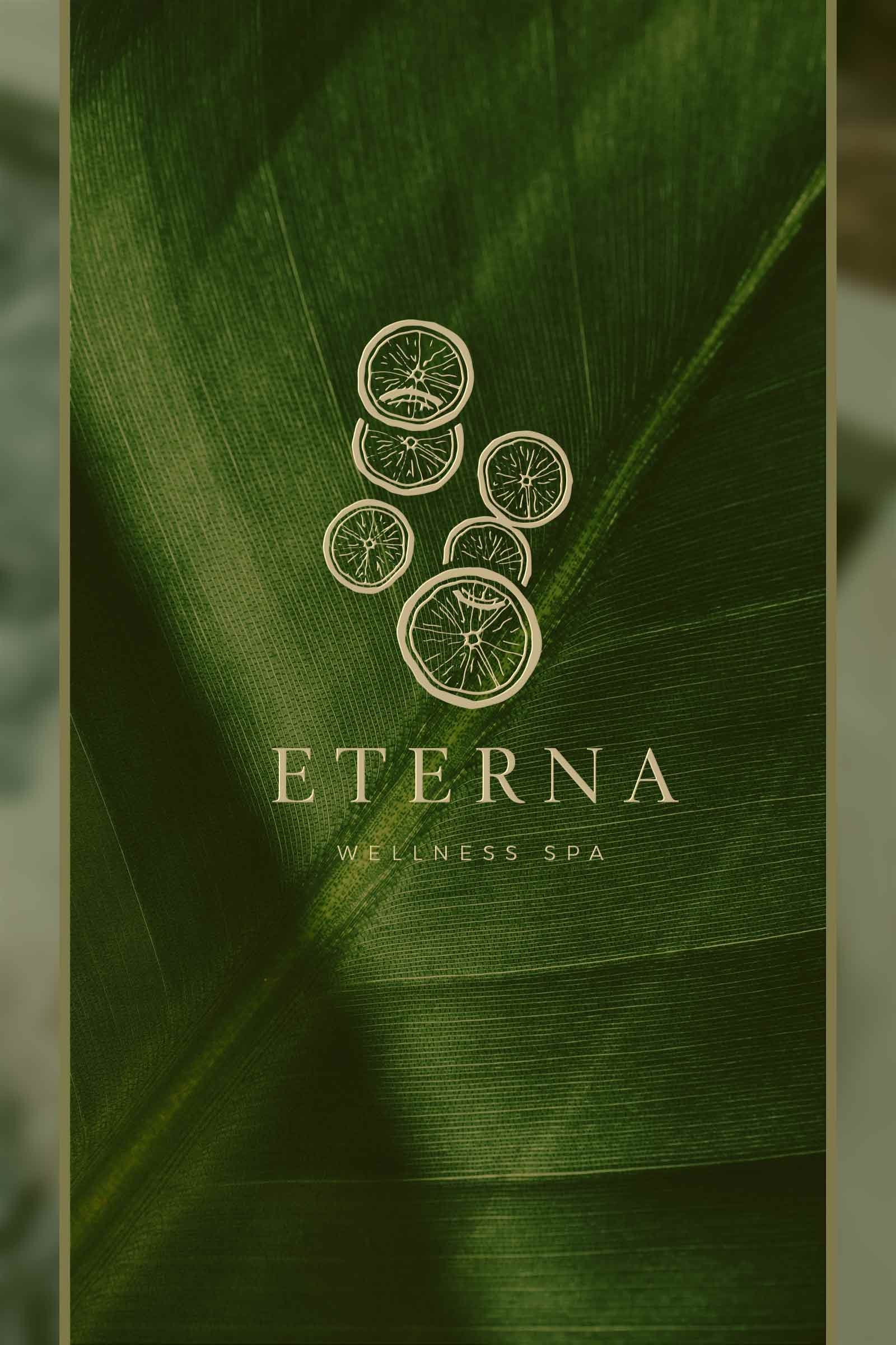 Custom logo designed with a background featuring a delicate leaf, blending natural elements with sleek, modern typography to create an organic and professional look.