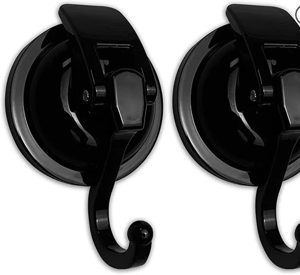 2 Black Suction Hooks