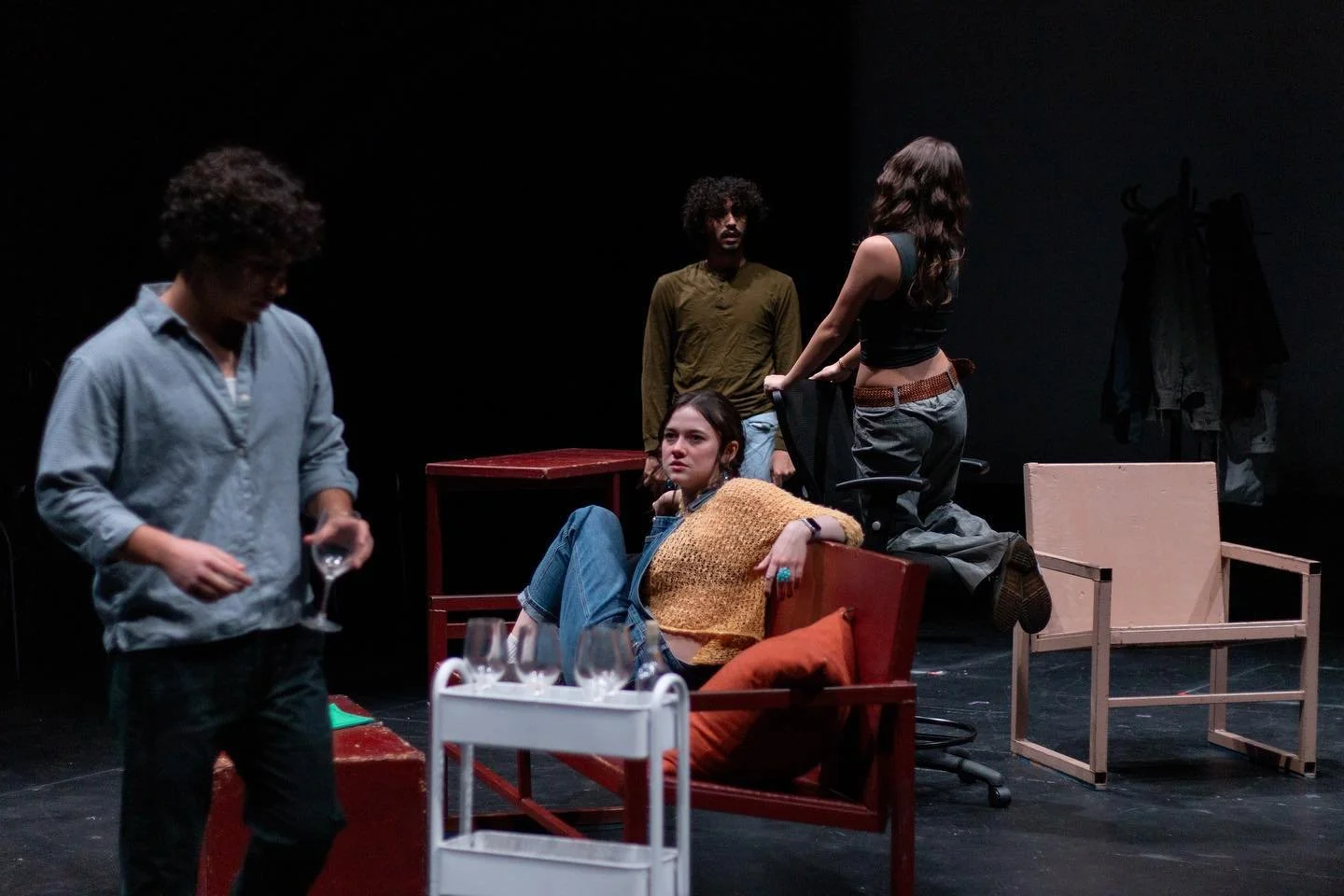 Geomancy by @jp.berry 

Director @ella.noriega 
Assistant Director @theatrecowboy 
Stage Manager @ale.farrell 
Assistant Stage Manager @ella._.mccullough_ 
Scenic @skya_w3 
Costume @caremorethaniswise 
Lighting @mustardtuna 
Assistant Lighting @ava_m