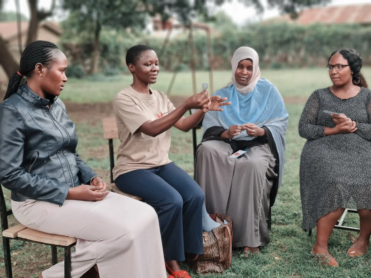 Our beautiful @neemadonath in action 🤍 

Sharing knowledge and experience about our @saaltco menstrual cups! 

#MenstrualHealth #CommunityOutreach #WomensHealth #PeriodEquity #MwandamoWomen