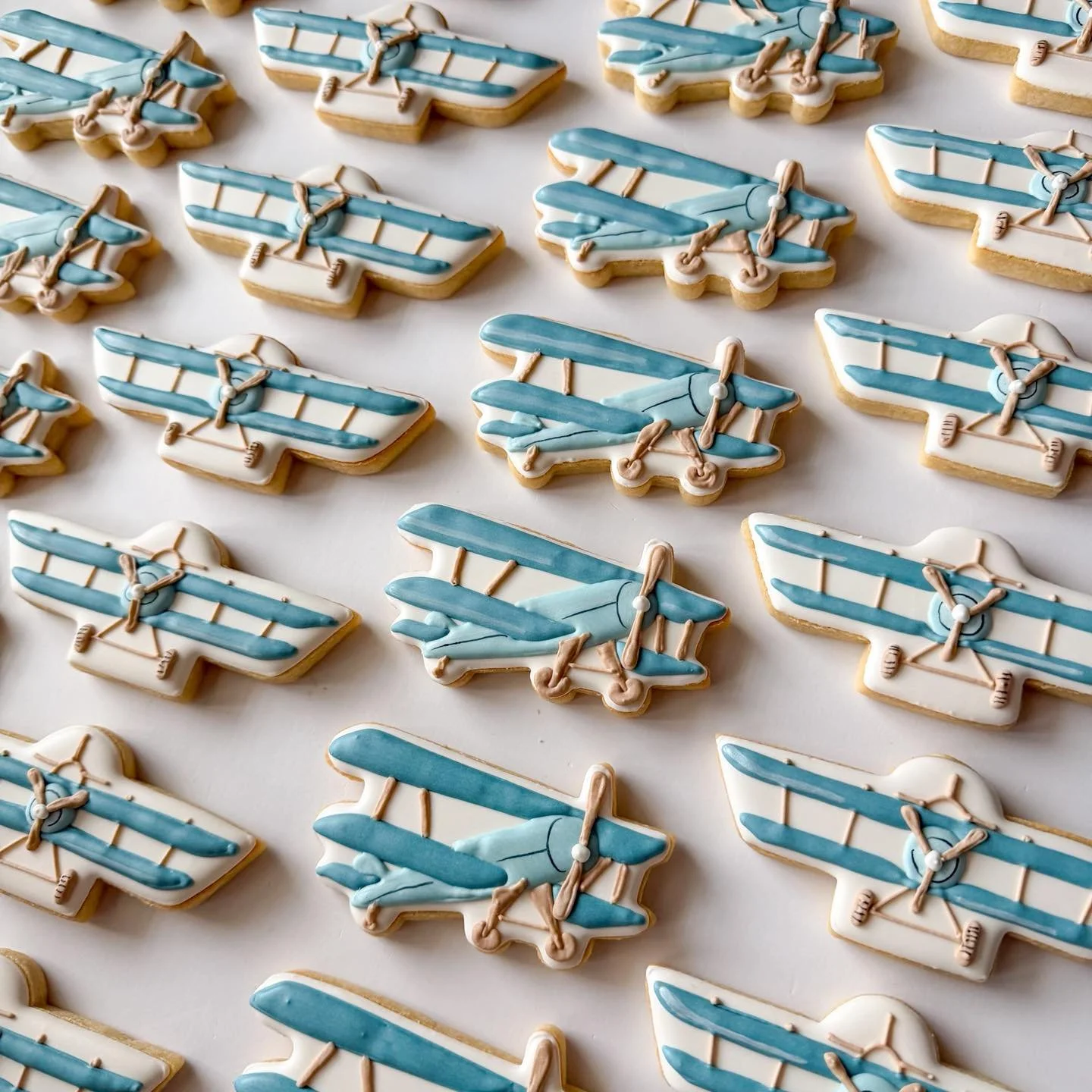 Cleared for the cutest landing. ✈️🍪
Baby on final approach

#babyshower #babyboy #babyshowertheme #babyshowerplanes #bipedalplanes #vintageplane #planecookies #planeparty #planepartytheme #sugarcookiesdecorated #royalicingcookies #sugarcookies #cook